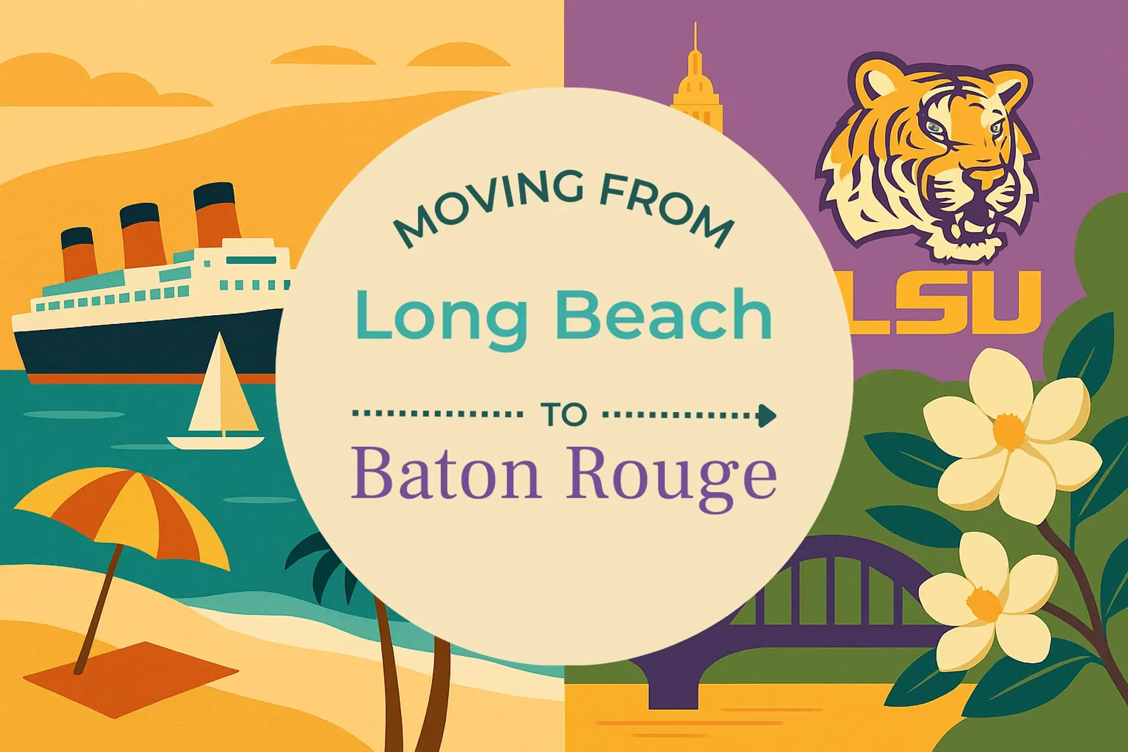Side-by-side comparison of Long Beach to Baton Rouge moving companies