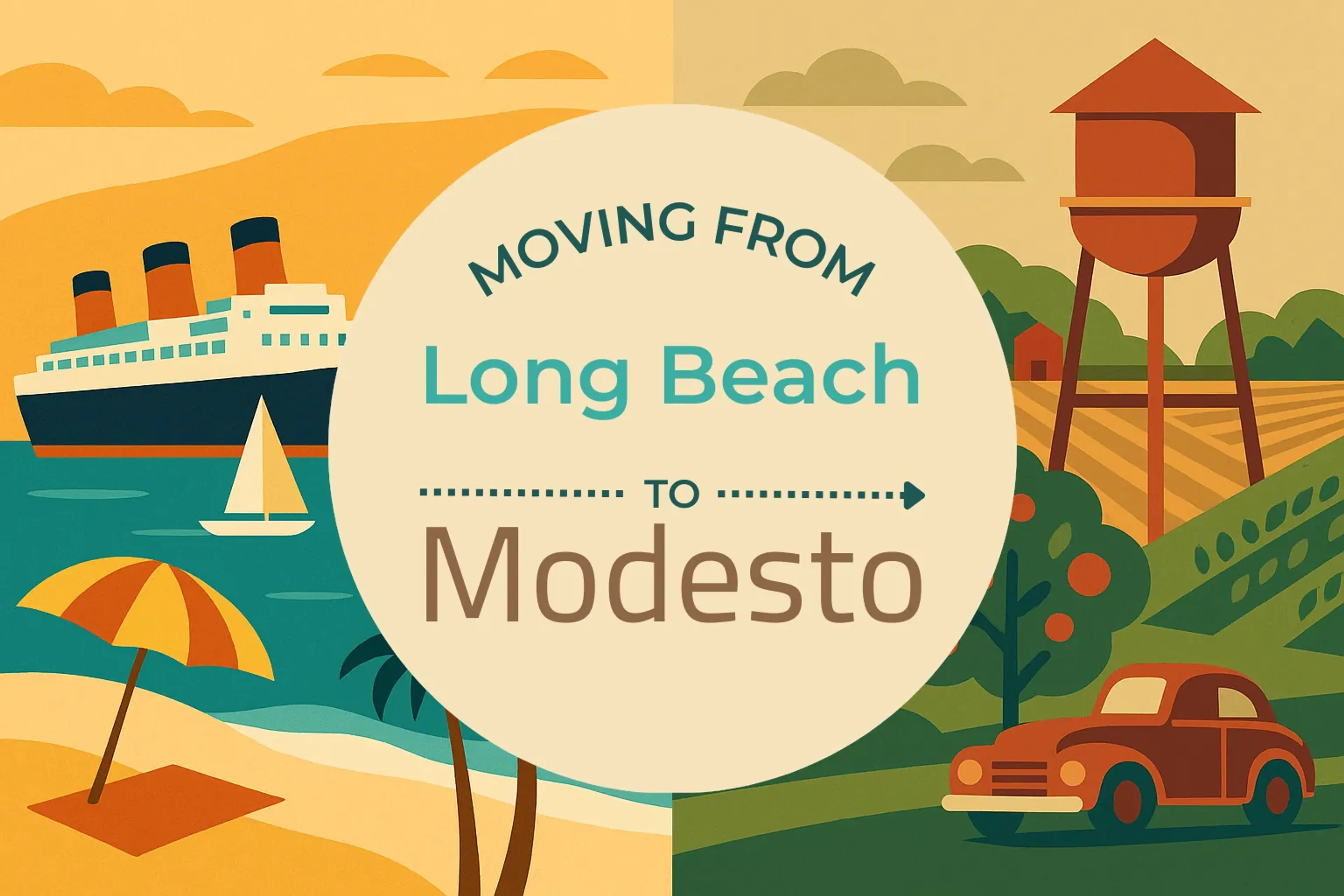 Side-by-side comparison of Long Beach to Modesto moving companies