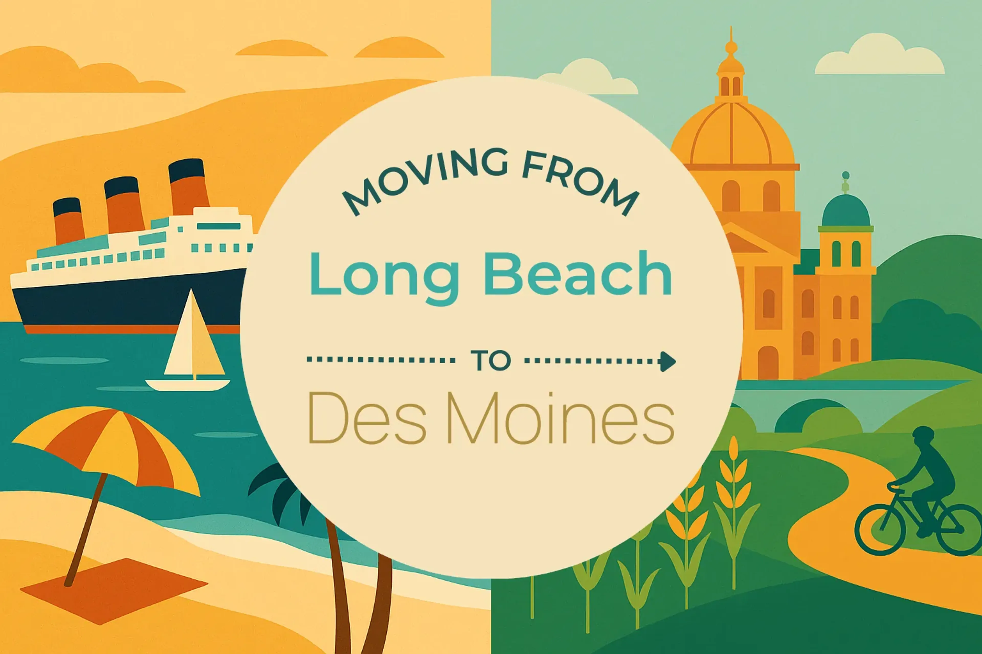 Side-by-side comparison of Long Beach to Des Moines moving companies