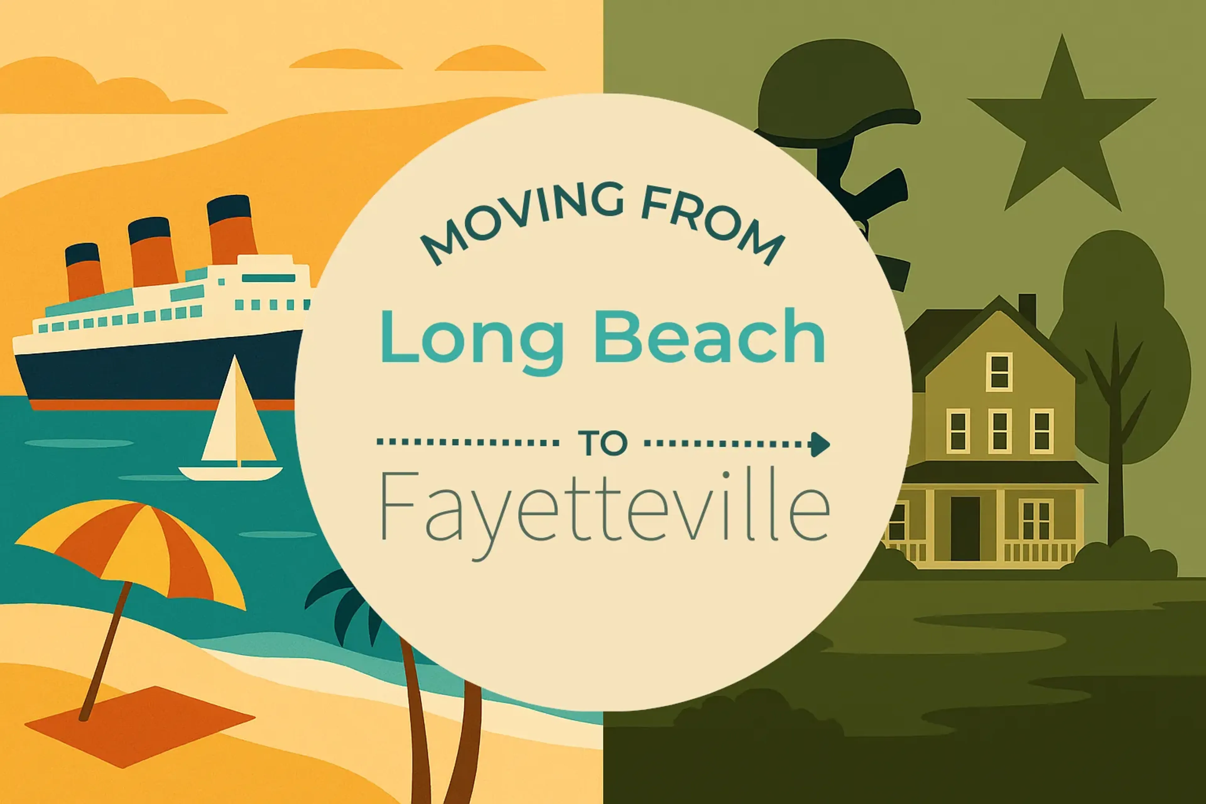 Side-by-side comparison of Long Beach to Fayetteville moving companies