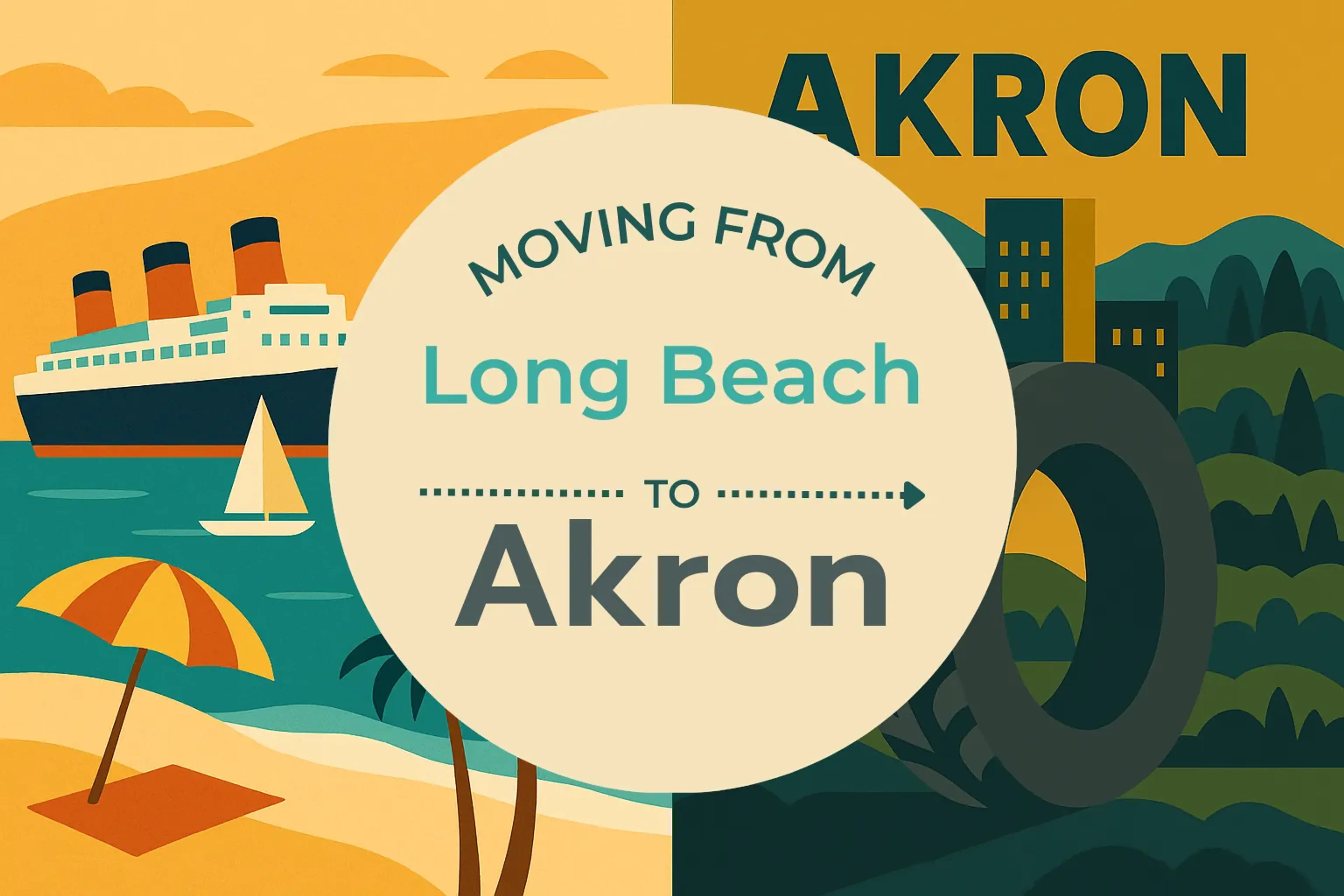Side-by-side comparison of Long Beach to Akron moving companies