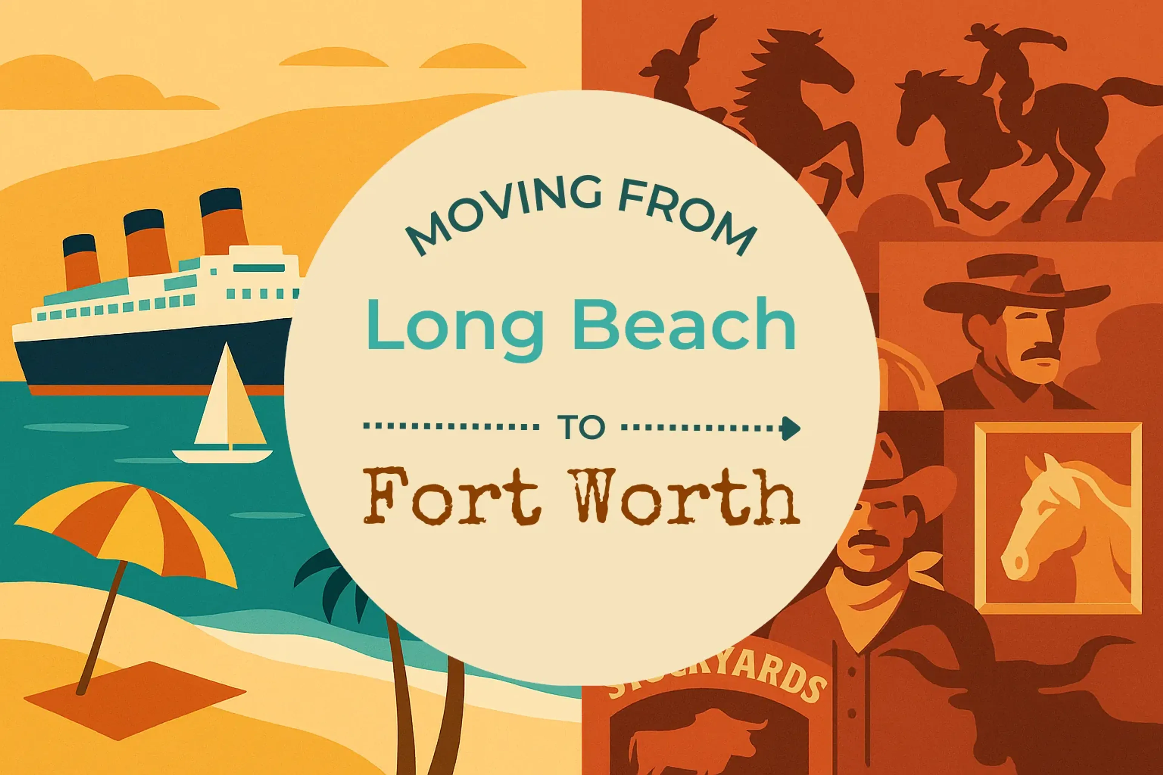 Side-by-side comparison of Long Beach to Fort Worth moving companies