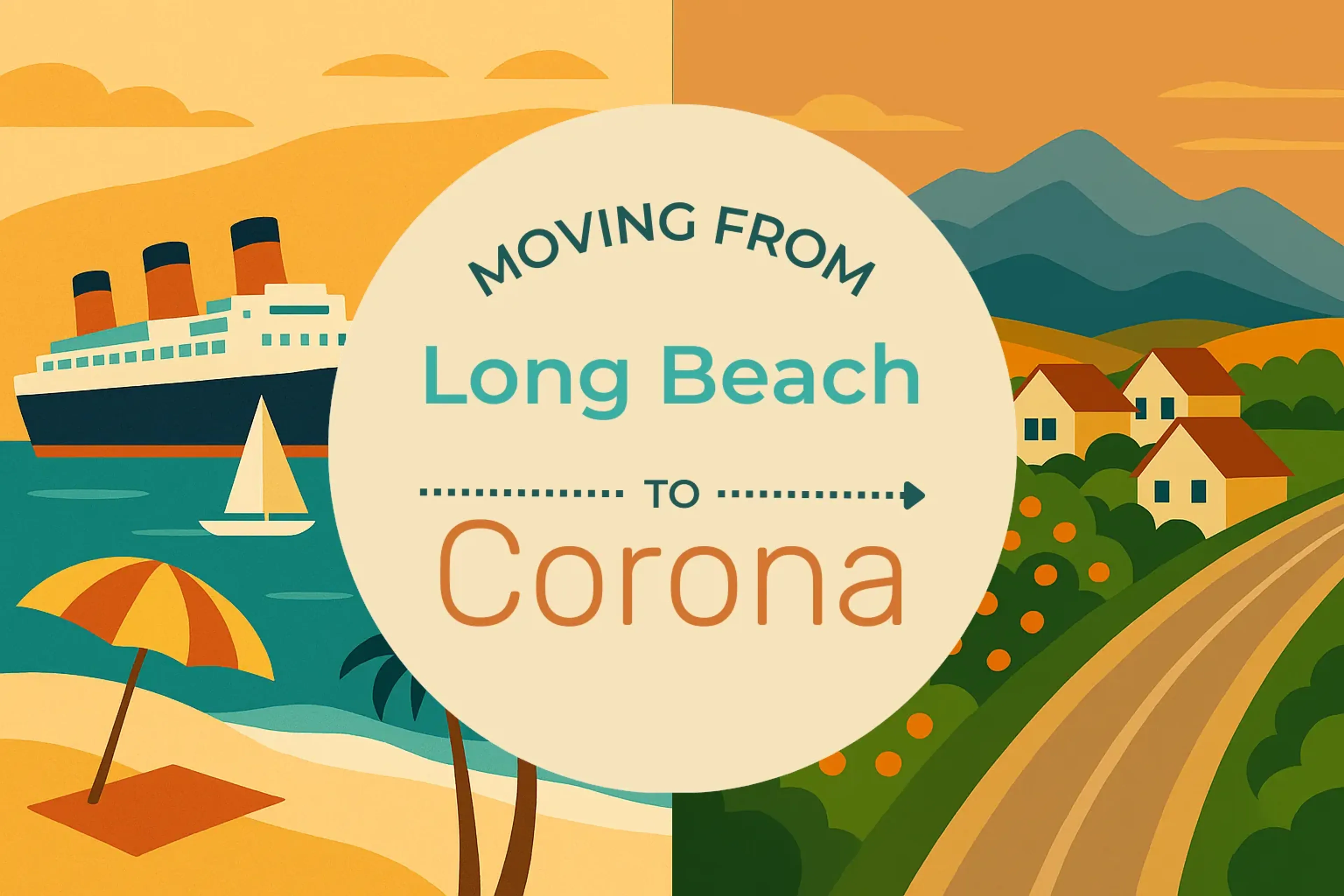 Side-by-side comparison of Long Beach to Corona moving companies