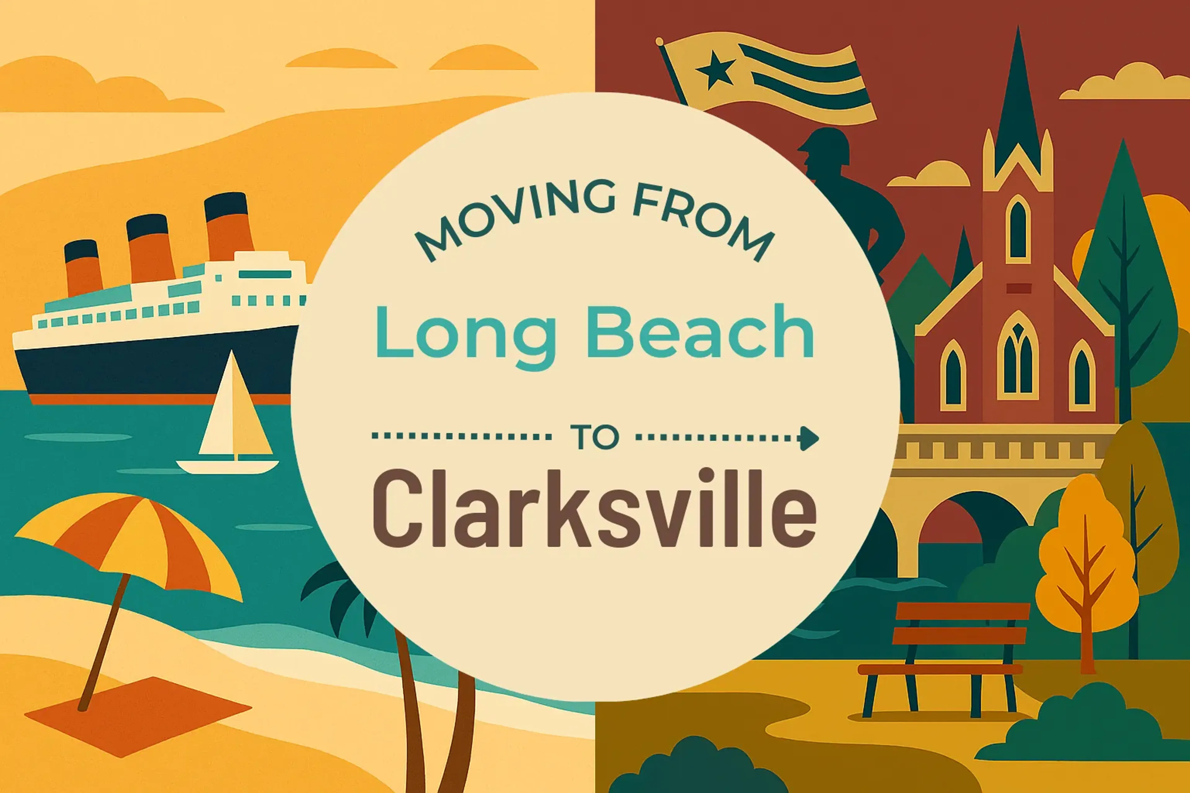 Side-by-side comparison of Long Beach to Clarksville moving companies
