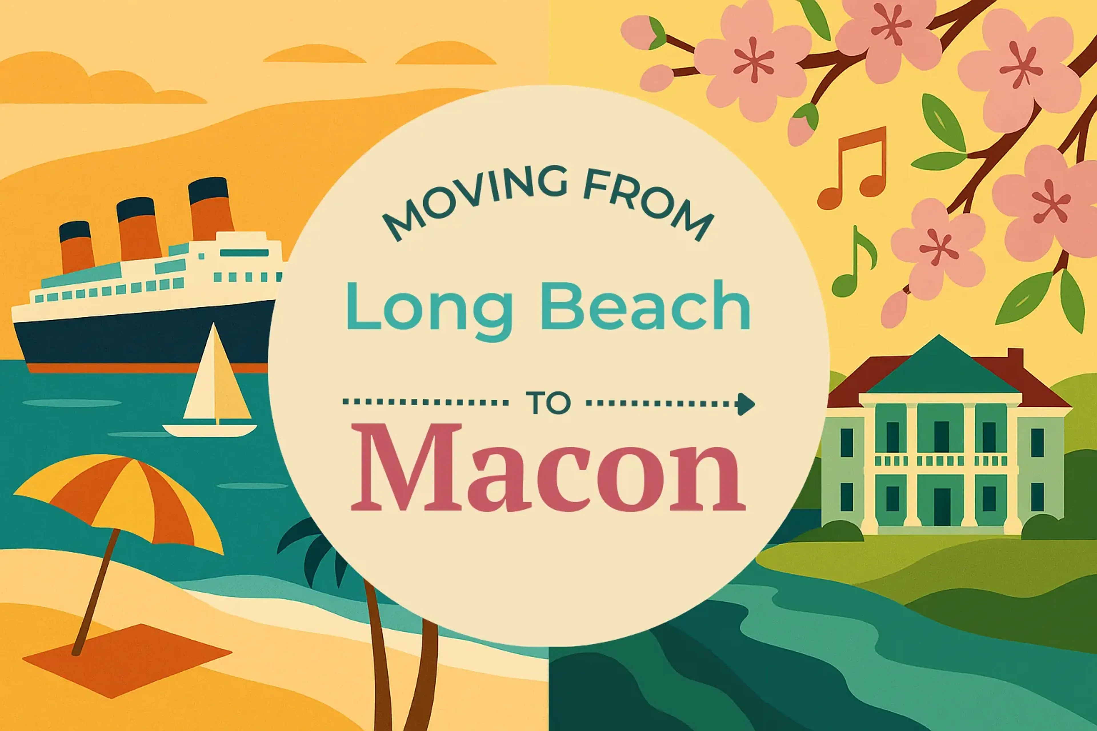 Side-by-side comparison of Long Beach to Macon moving companies