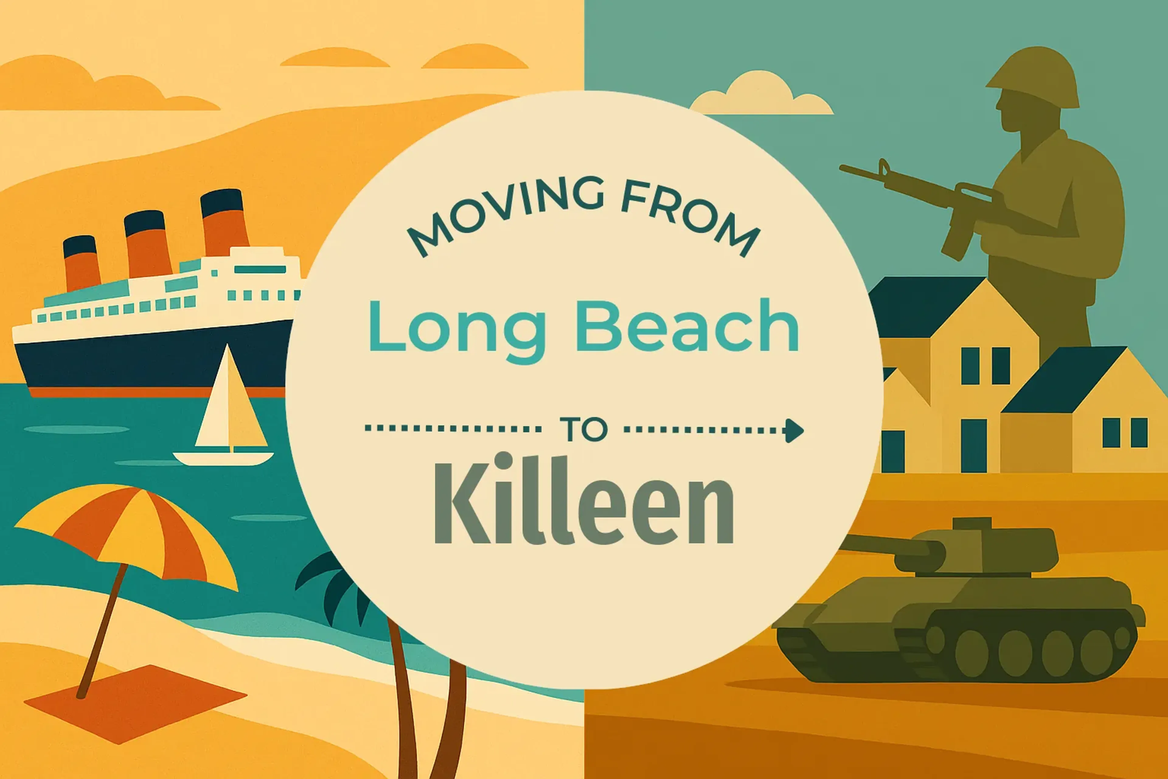 Side-by-side comparison of Long Beach to Killeen moving companies