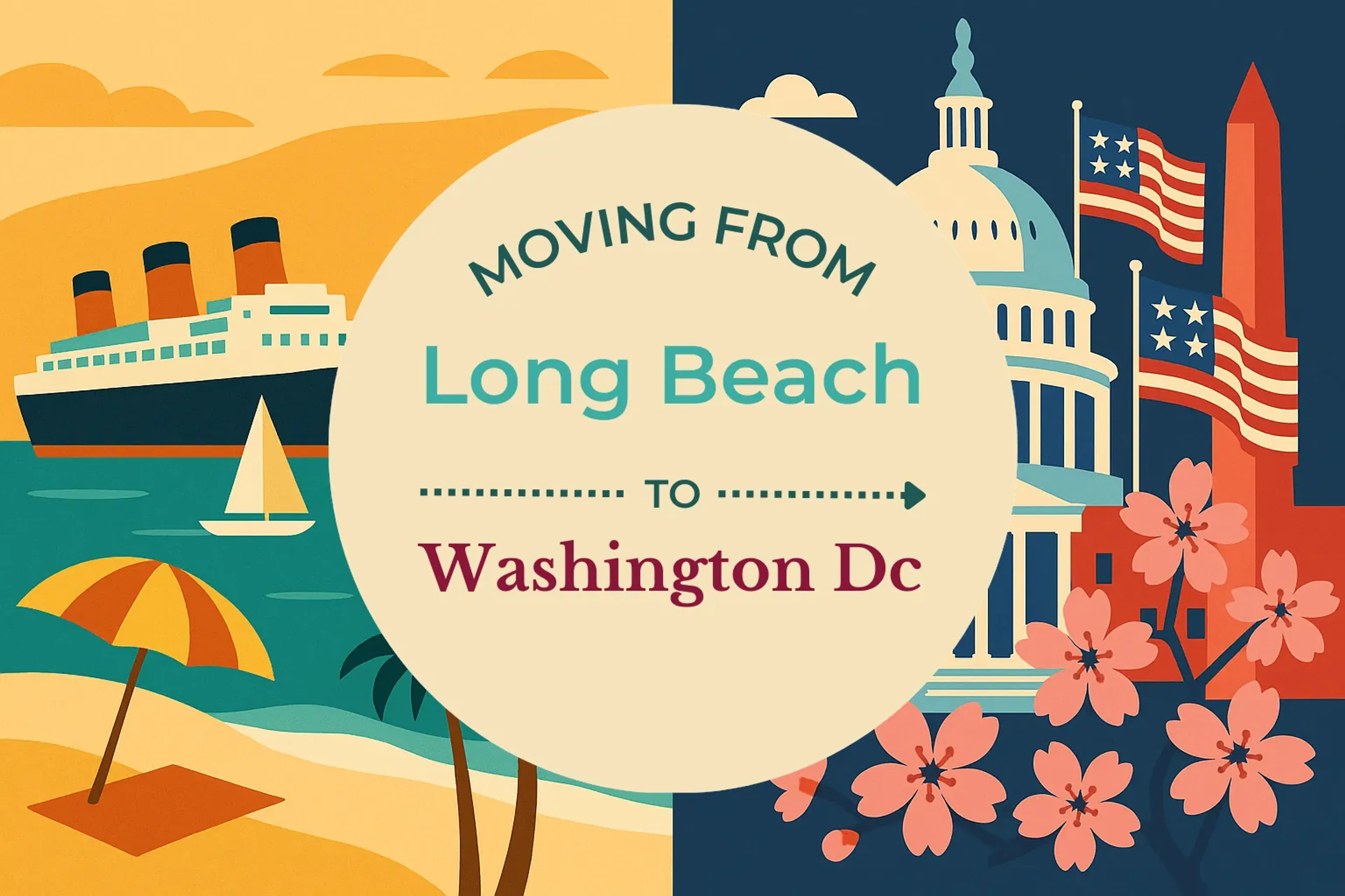 Side-by-side comparison of Long Beach to Washington DC moving companies