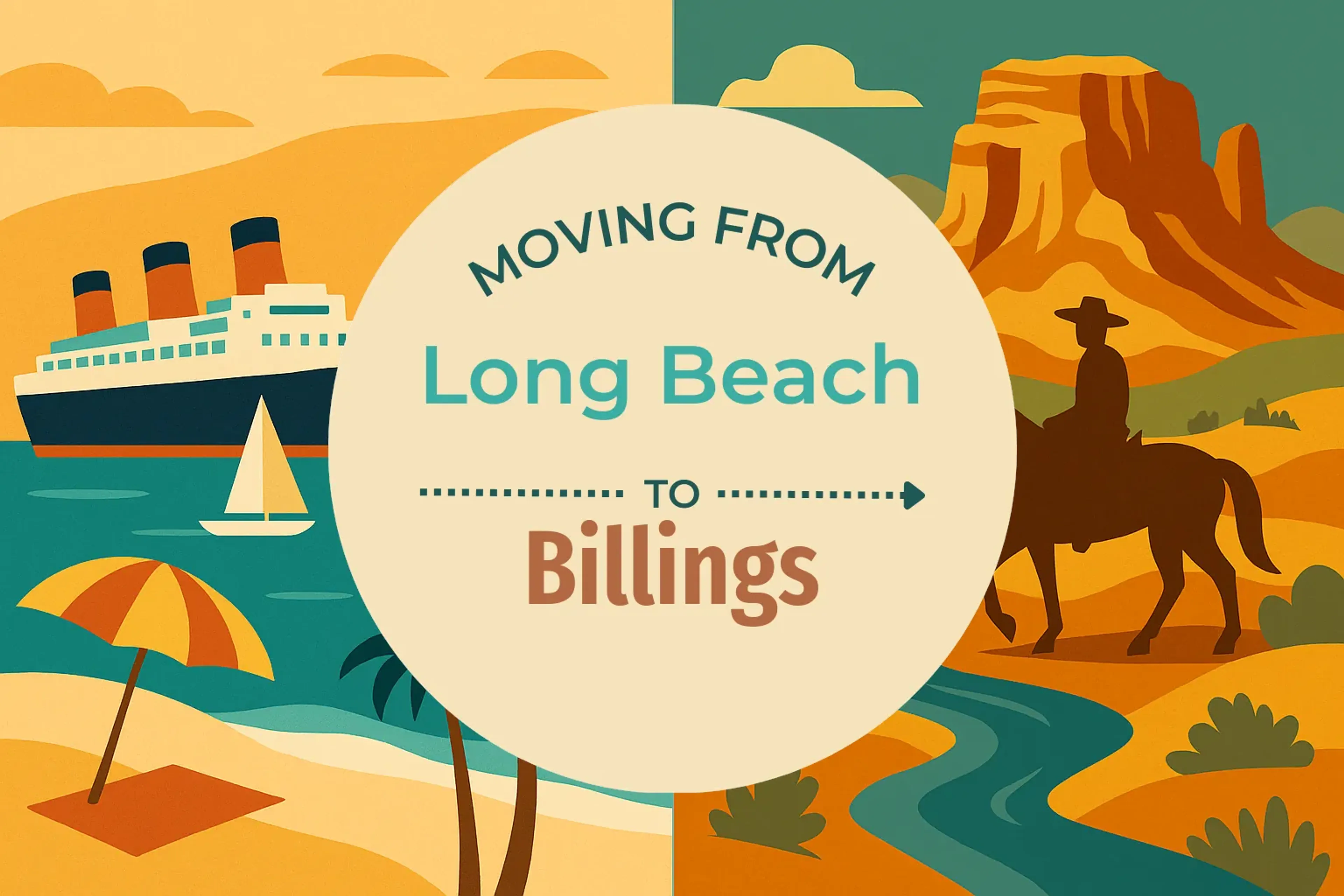 Side-by-side comparison of Long Beach to Billings moving companies