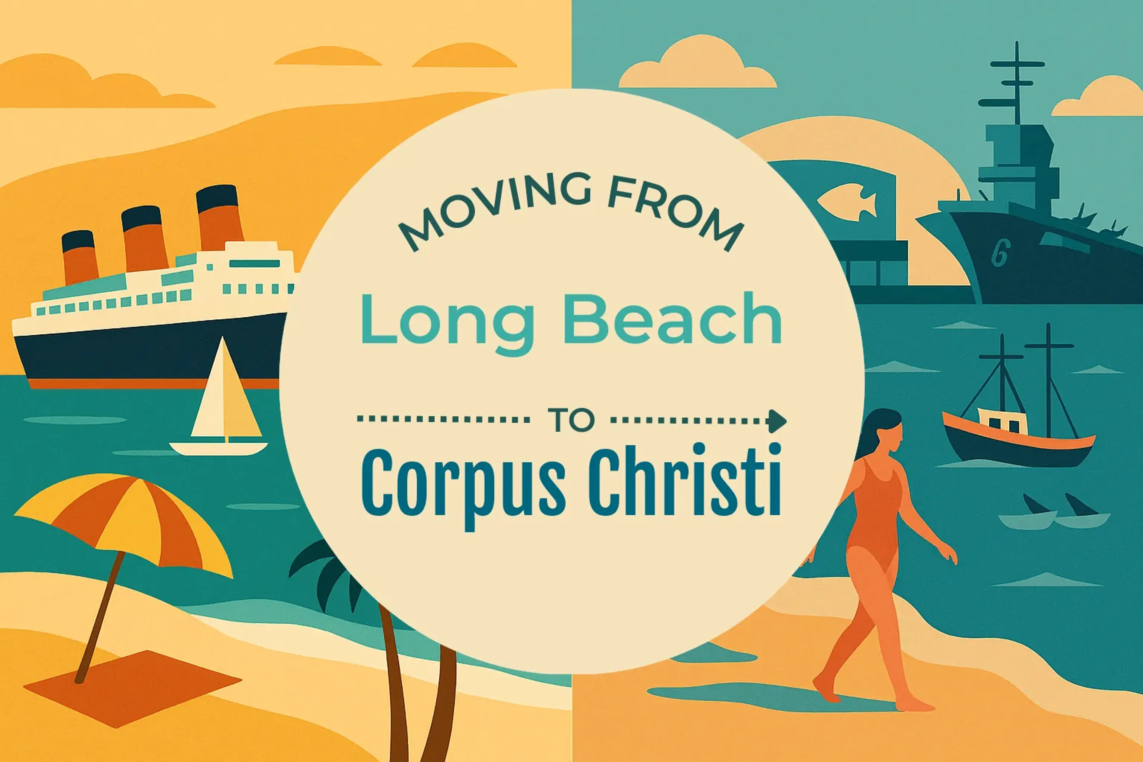 Side-by-side comparison of Long Beach to Corpus Christi moving companies