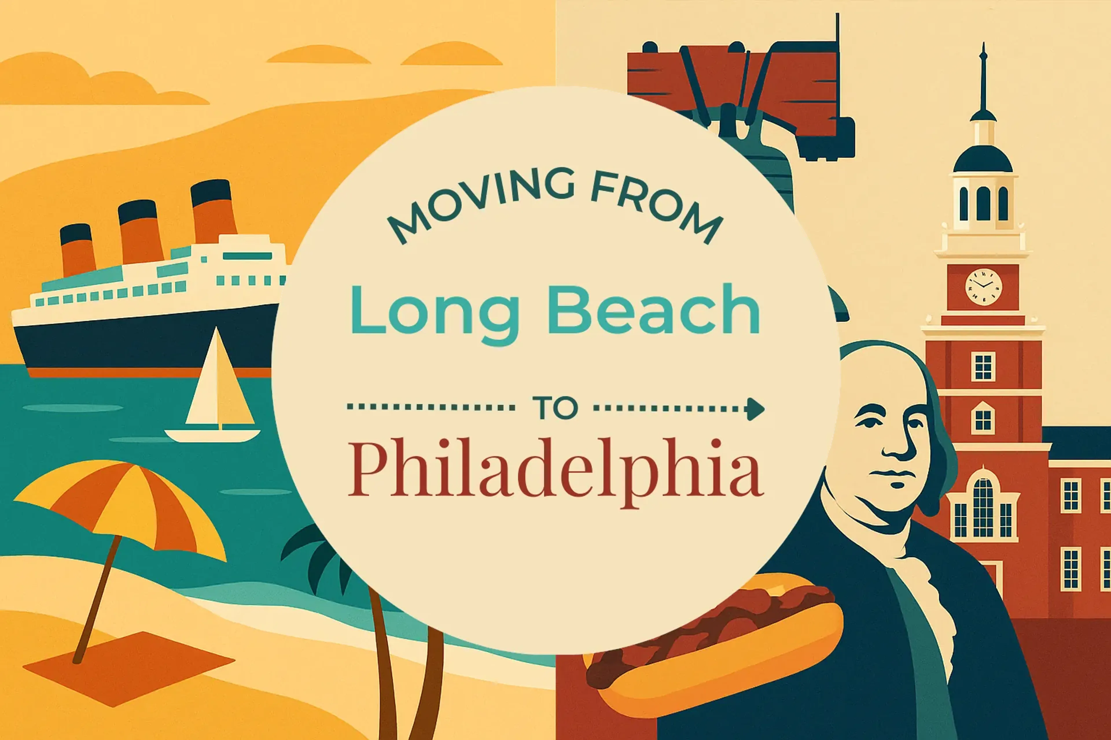 Side-by-side comparison of Long Beach to Philadelphia moving companies