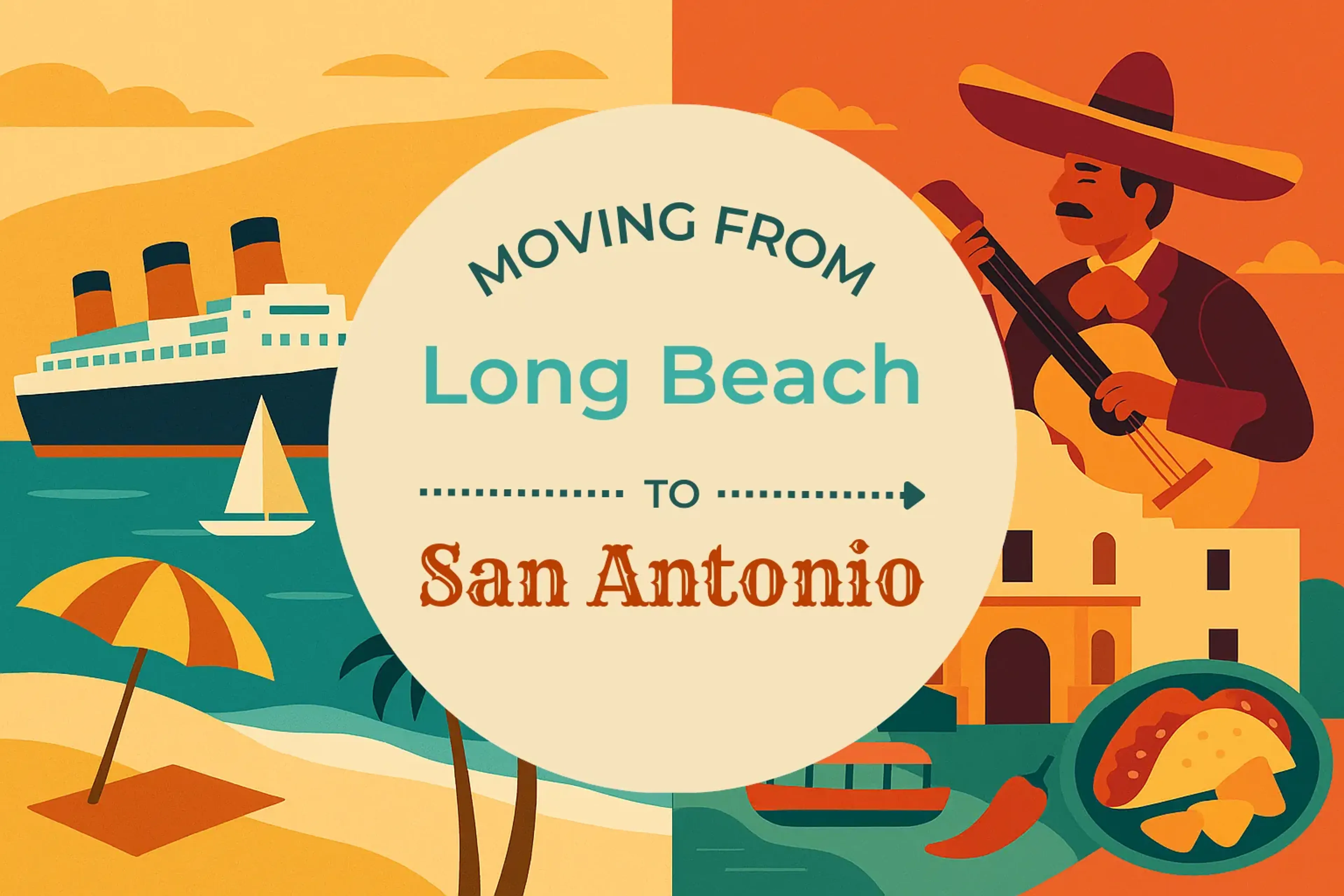 Side-by-side comparison of Long Beach to San Antonio moving companies