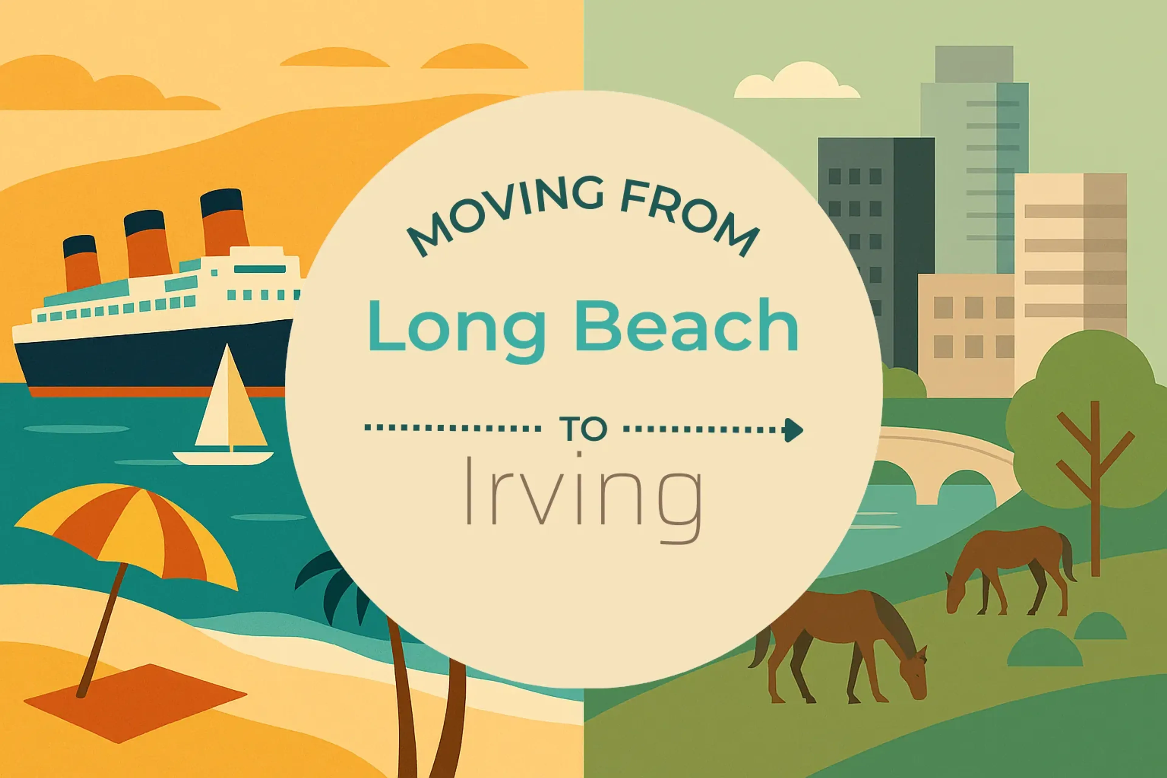 Side-by-side comparison of Long Beach to Irving moving companies