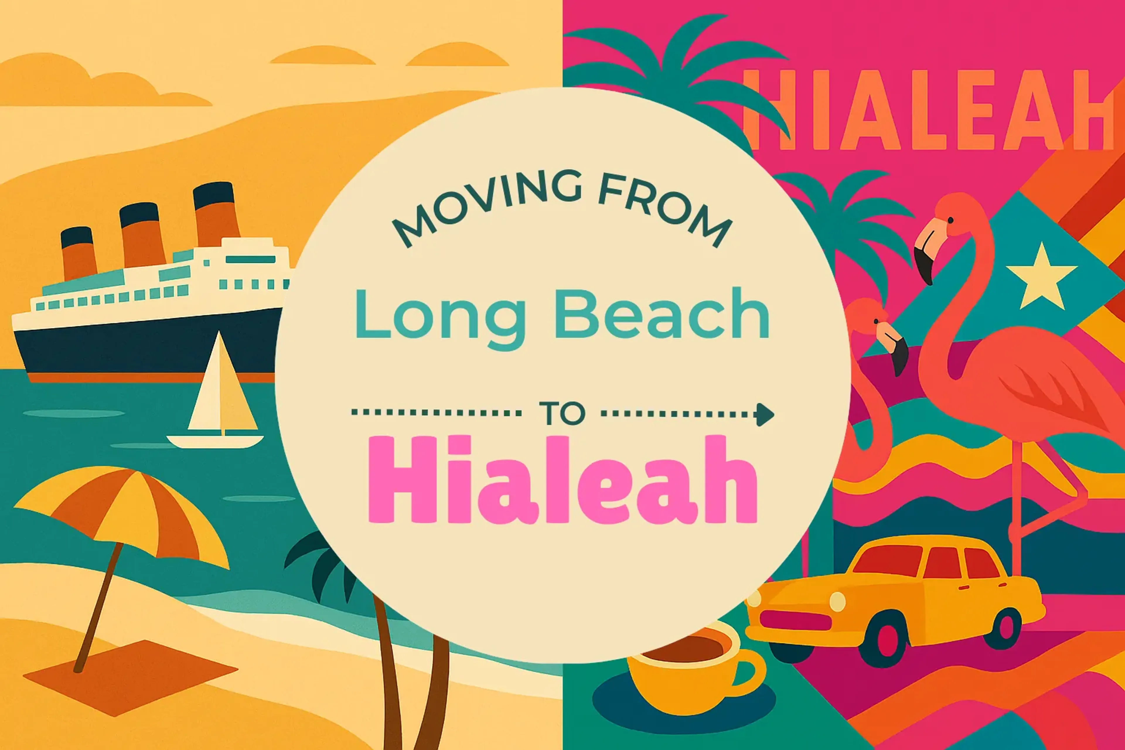 Side-by-side comparison of Long Beach to Hialeah moving companies