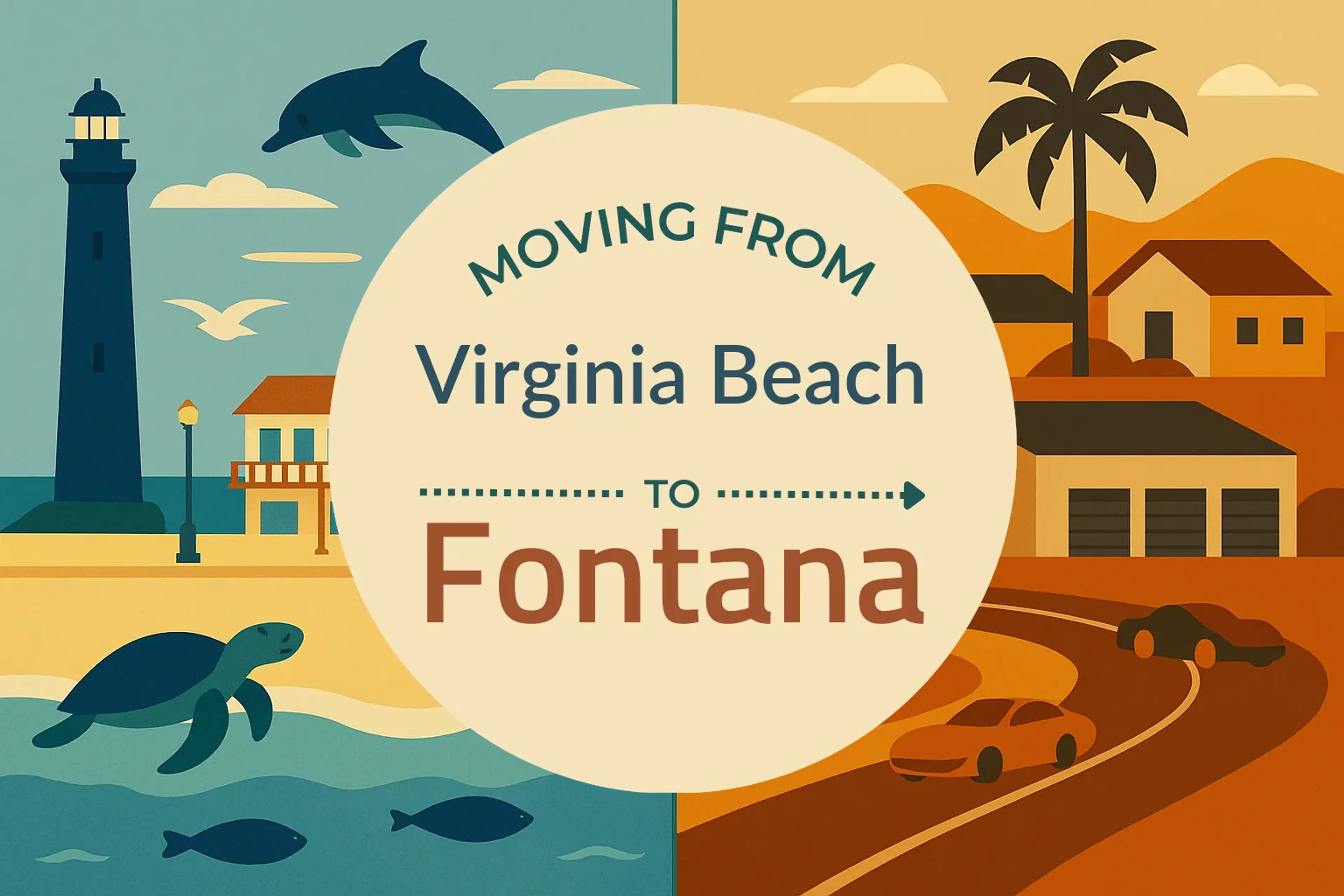 Side-by-side comparison of Virginia Beach to Fontana moving companies