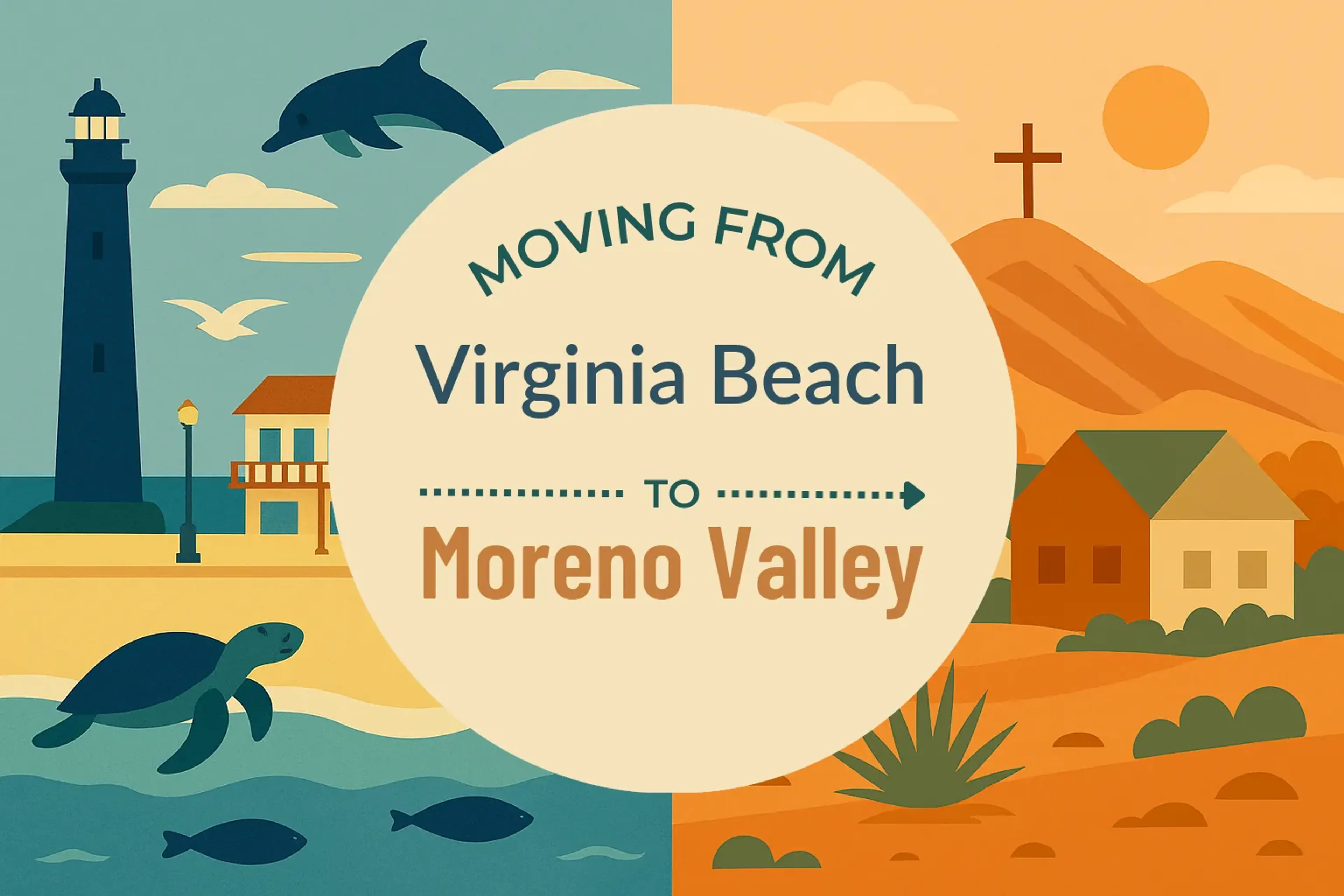 Side-by-side comparison of Virginia Beach to Moreno Valley moving companies