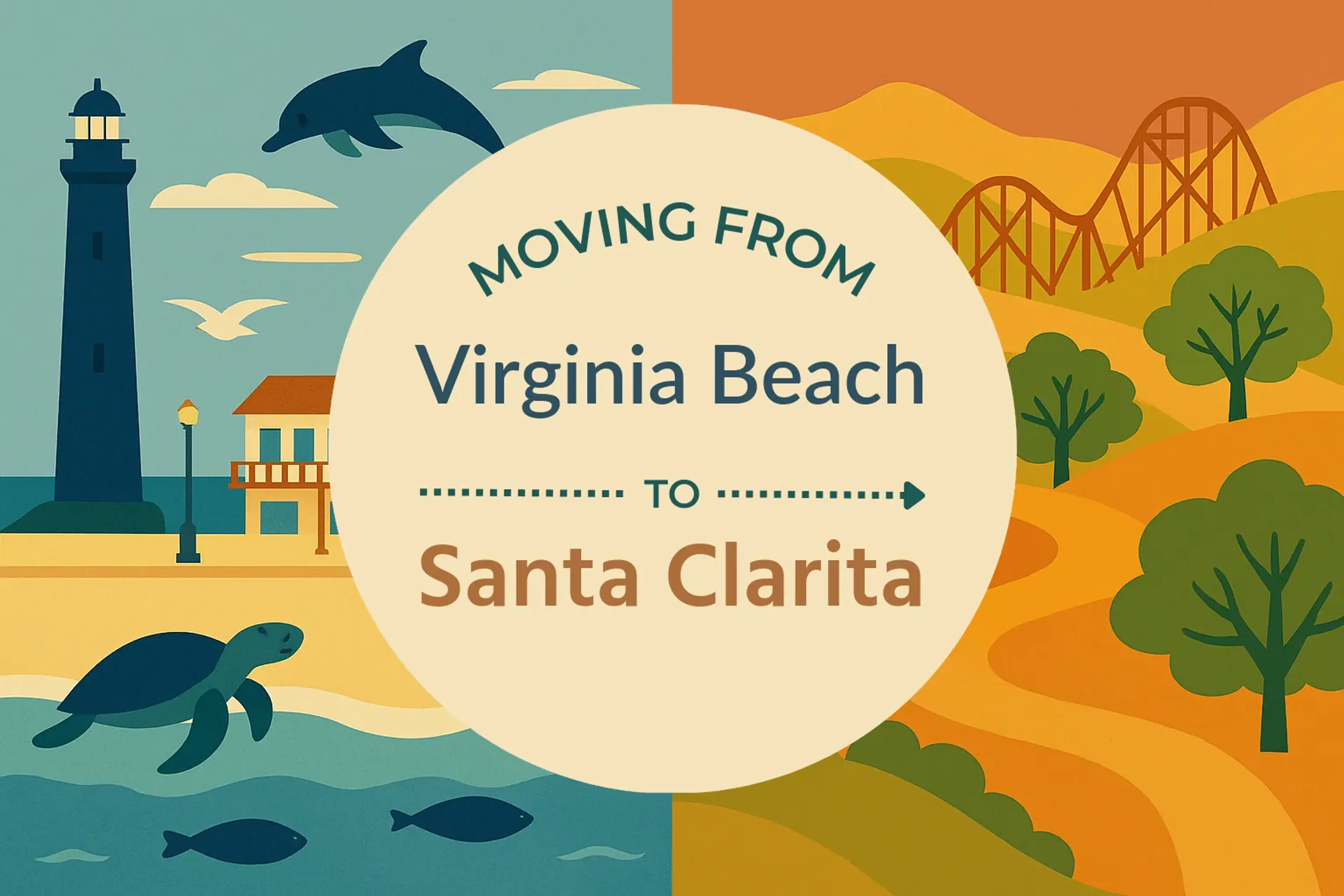 Side-by-side comparison of Virginia Beach to Santa Clarita moving companies