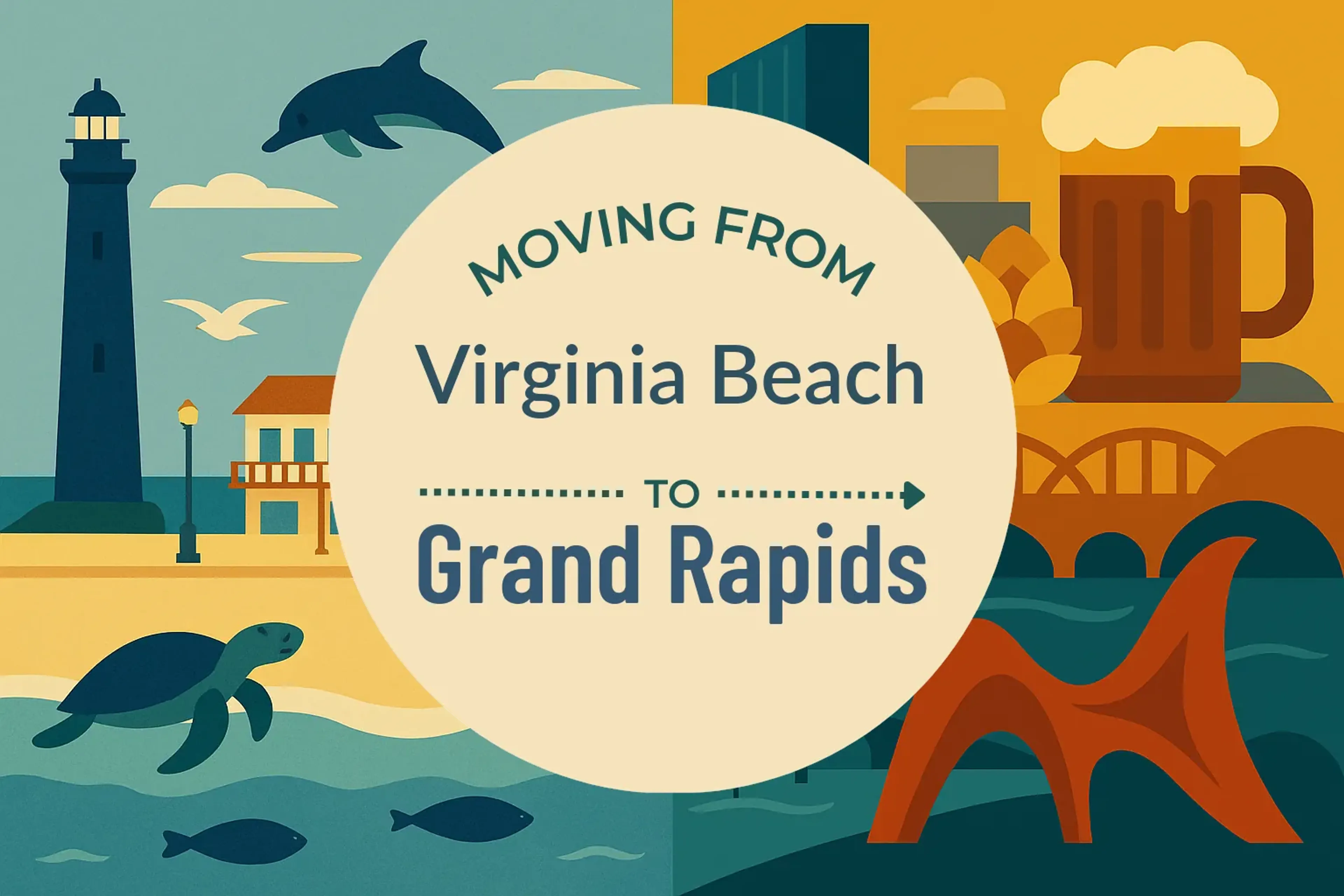 Side-by-side comparison of Virginia Beach to Grand Rapids moving companies