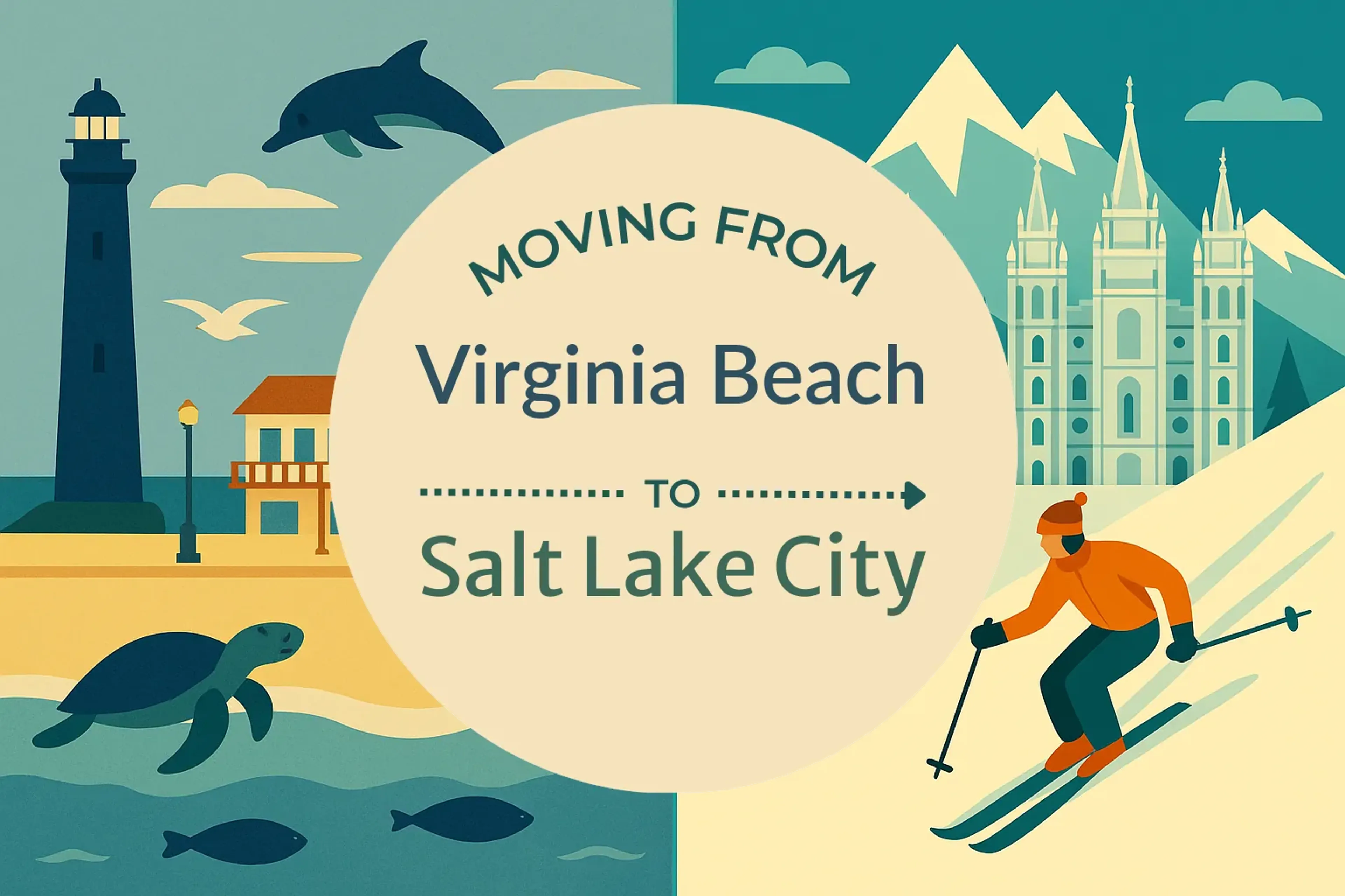 Side-by-side comparison of Virginia Beach to Salt Lake City moving companies