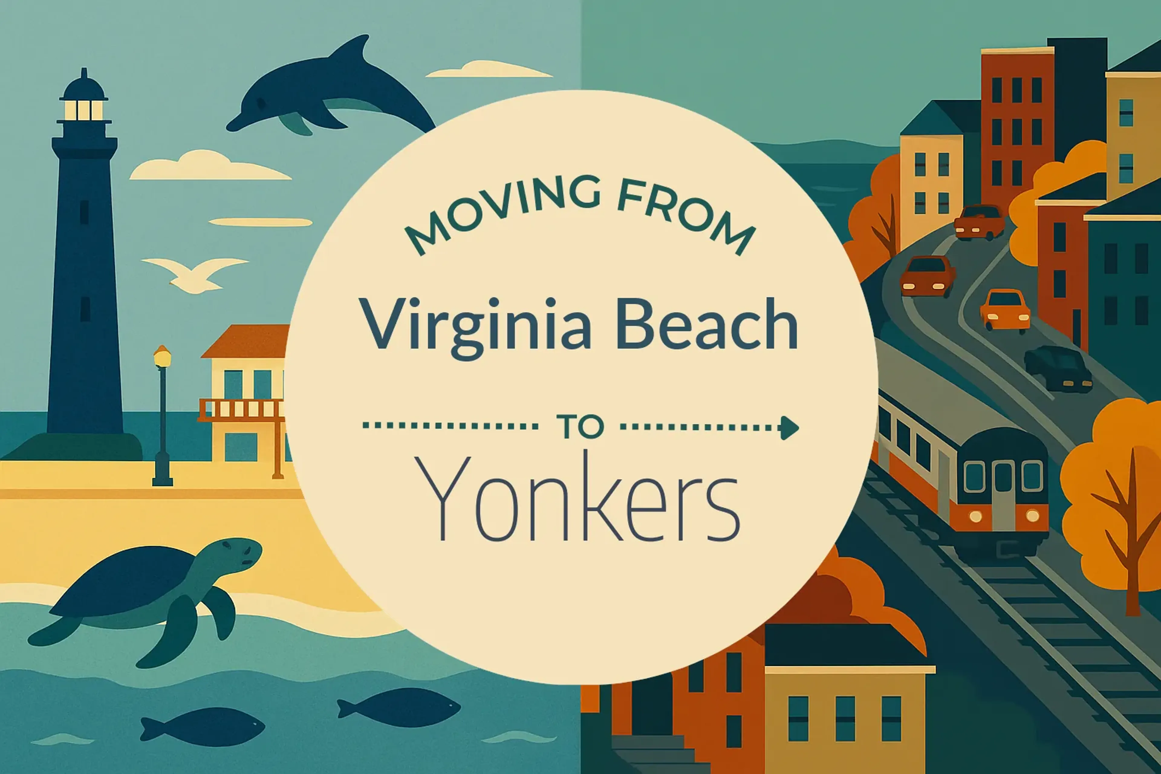 Side-by-side comparison of Virginia Beach to Yonkers moving companies