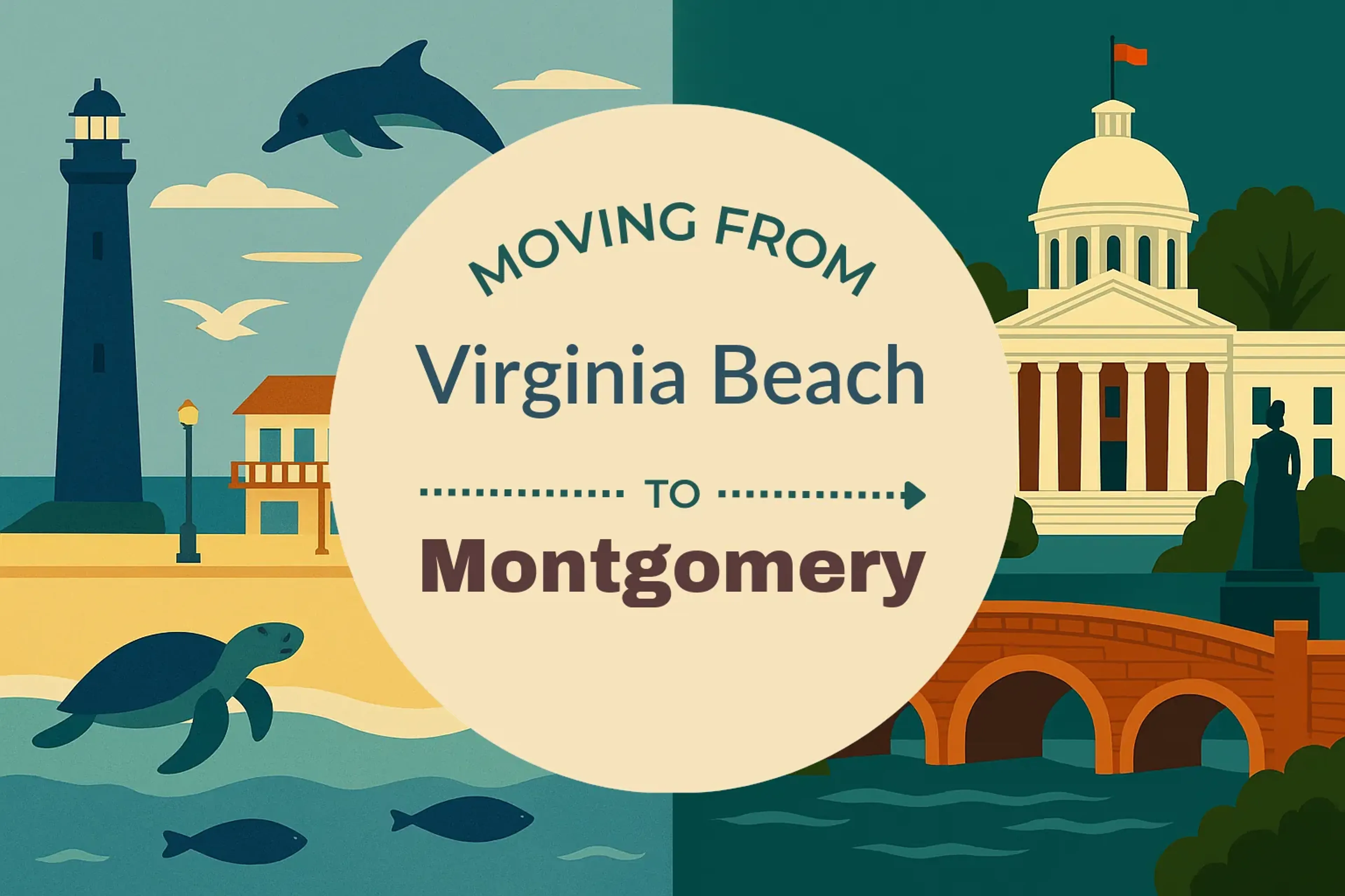 Side-by-side comparison of Virginia Beach to Montgomery moving companies
