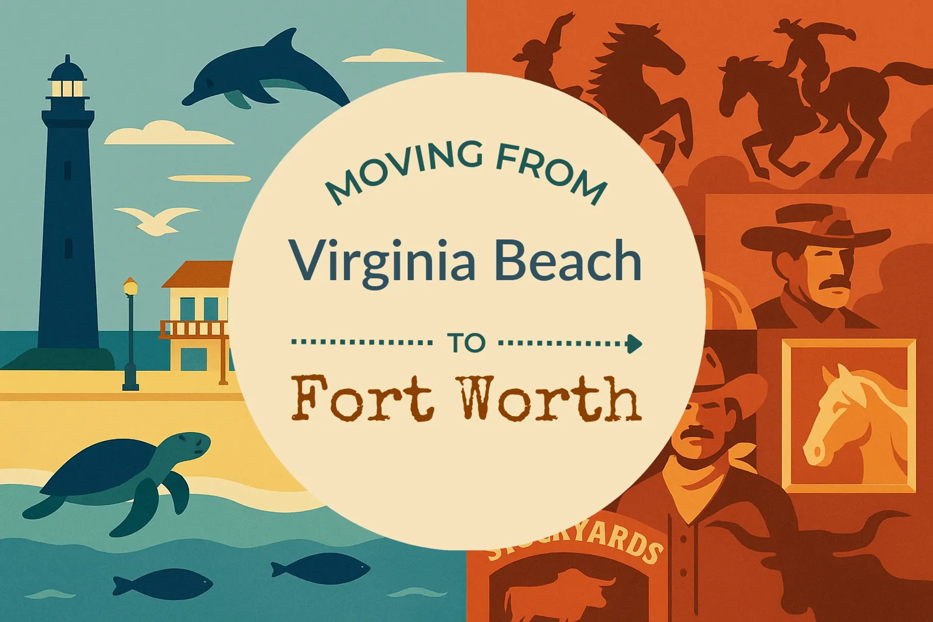 Side-by-side comparison of Virginia Beach to Fort Worth moving companies