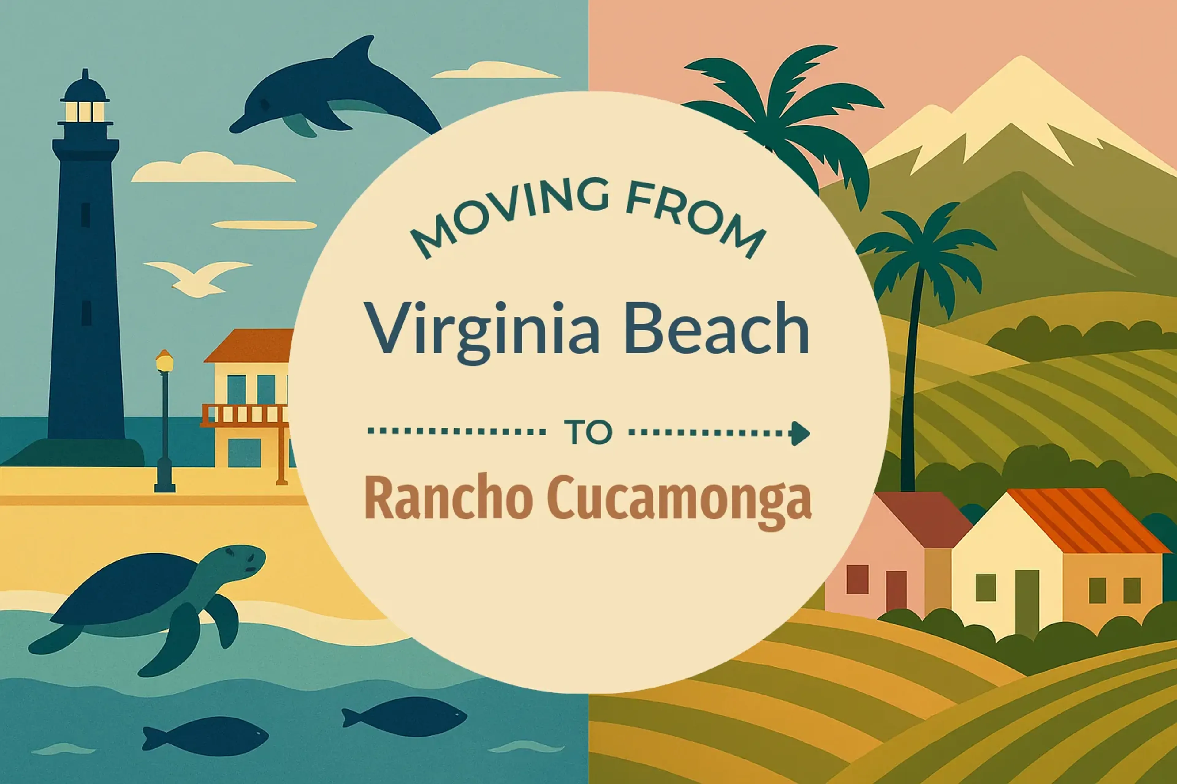 Side-by-side comparison of Virginia Beach to Rancho Cucamonga moving companies