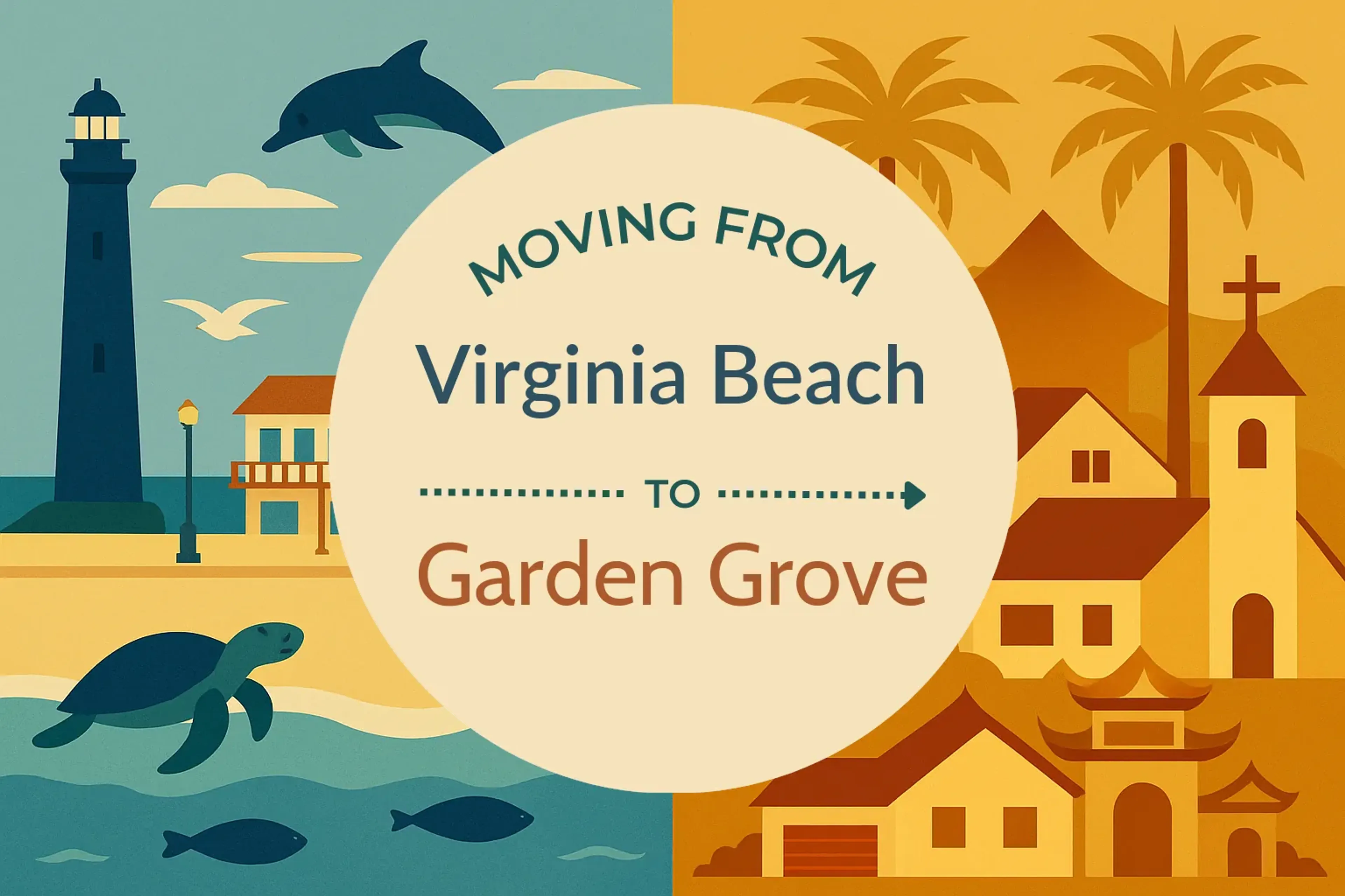 Side-by-side comparison of Virginia Beach to Garden Grove moving companies