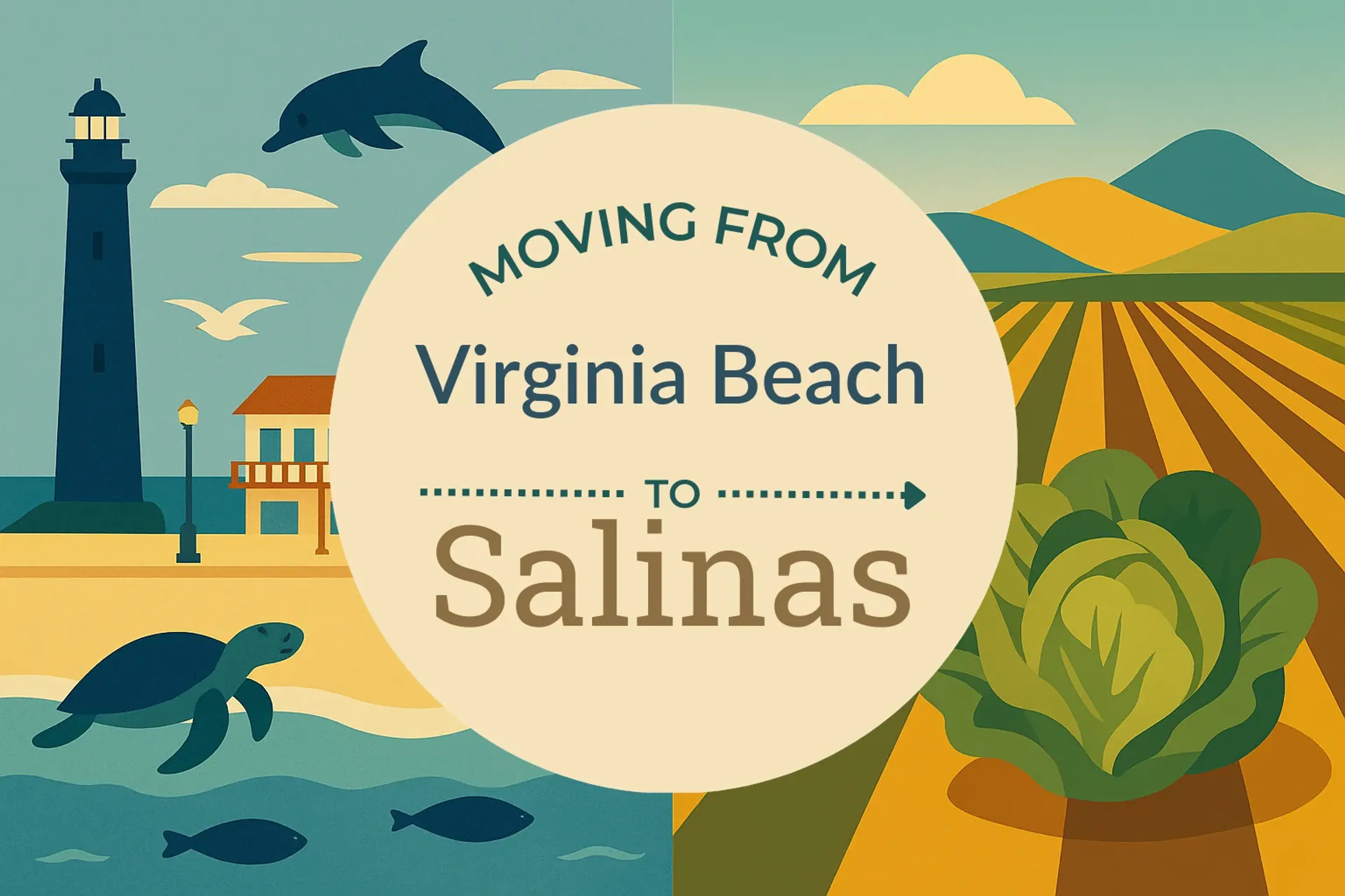 Side-by-side comparison of Virginia Beach to Salinas moving companies