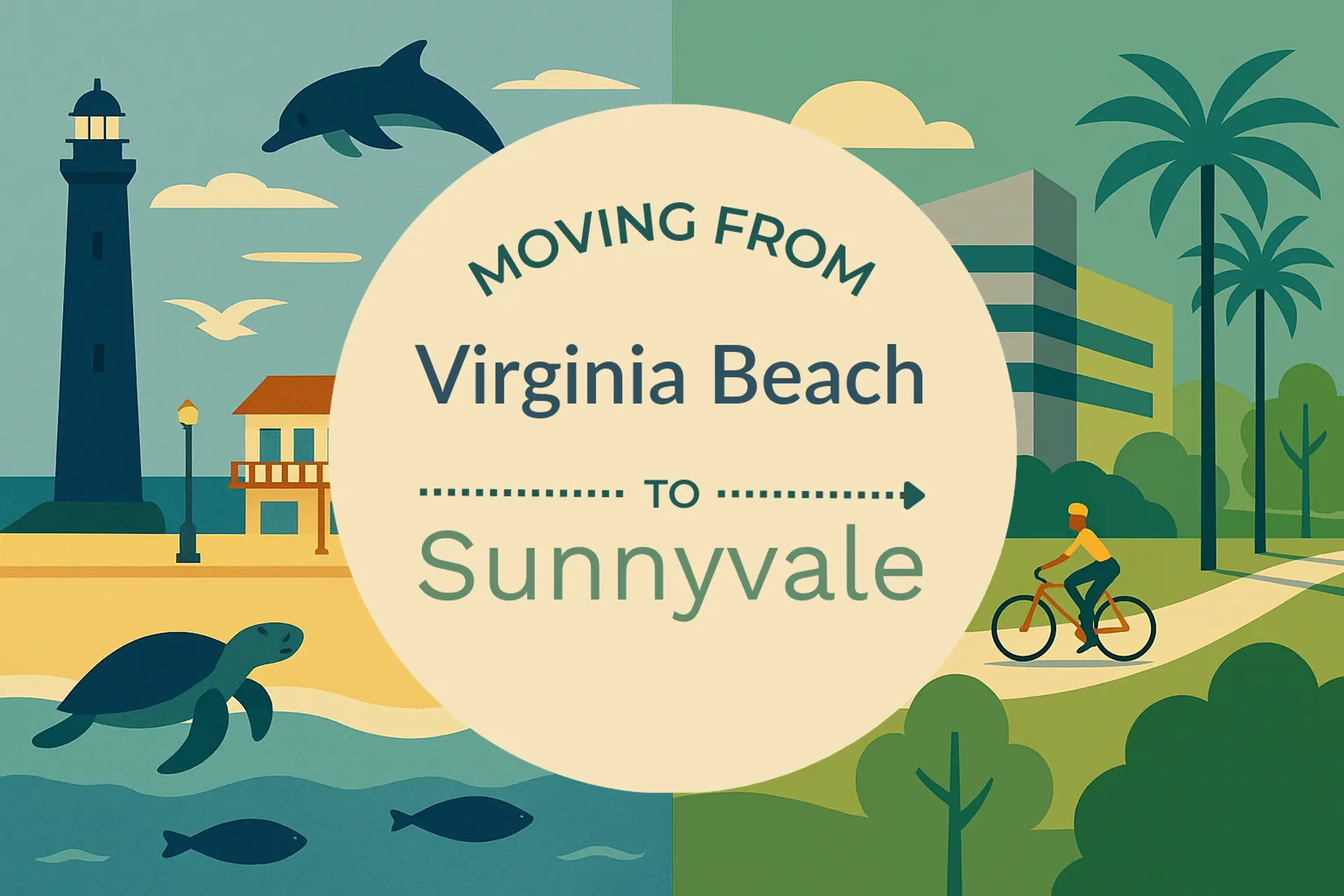 Side-by-side comparison of Virginia Beach to Sunnyvale moving companies