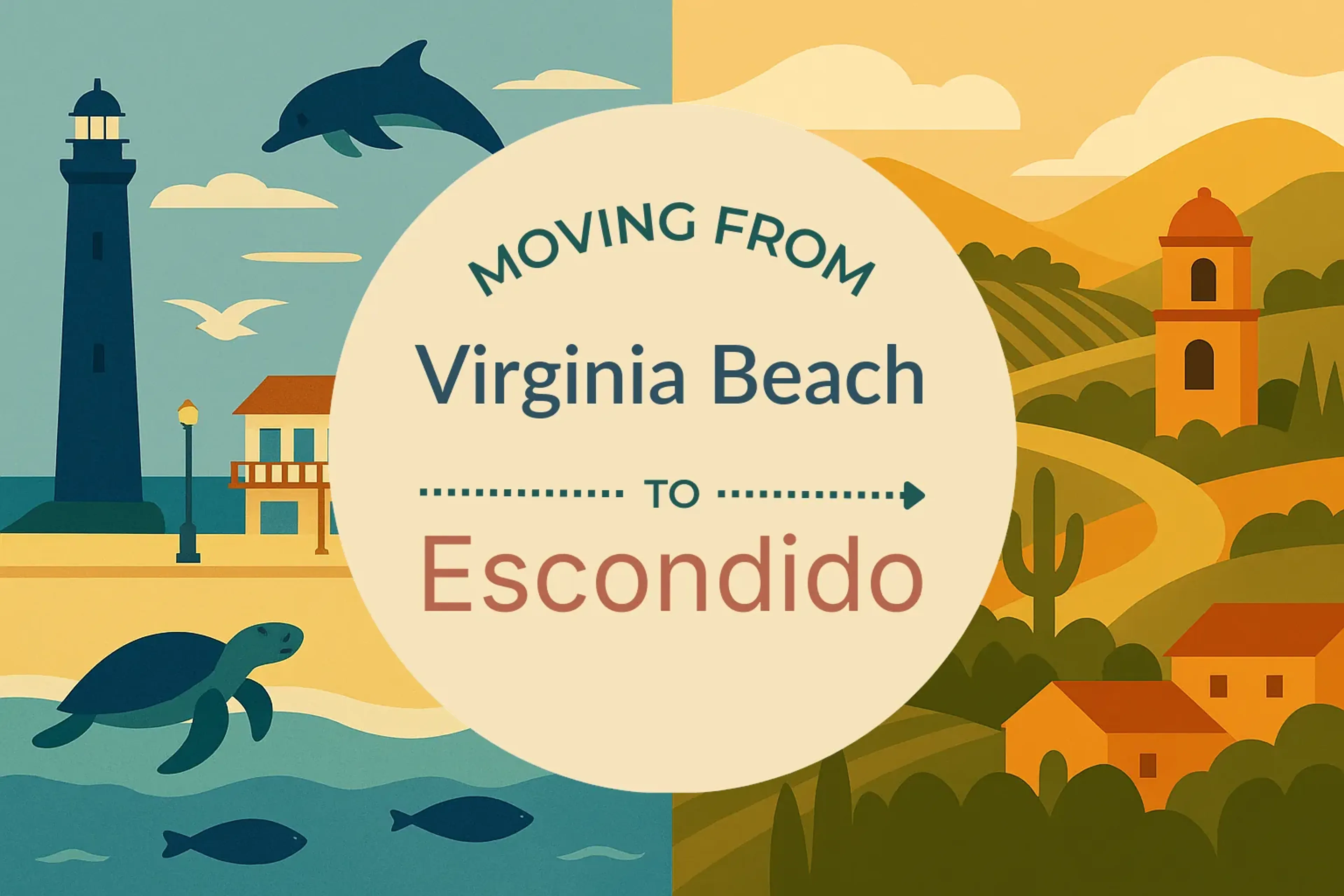 Side-by-side comparison of Virginia Beach to Escondido moving companies
