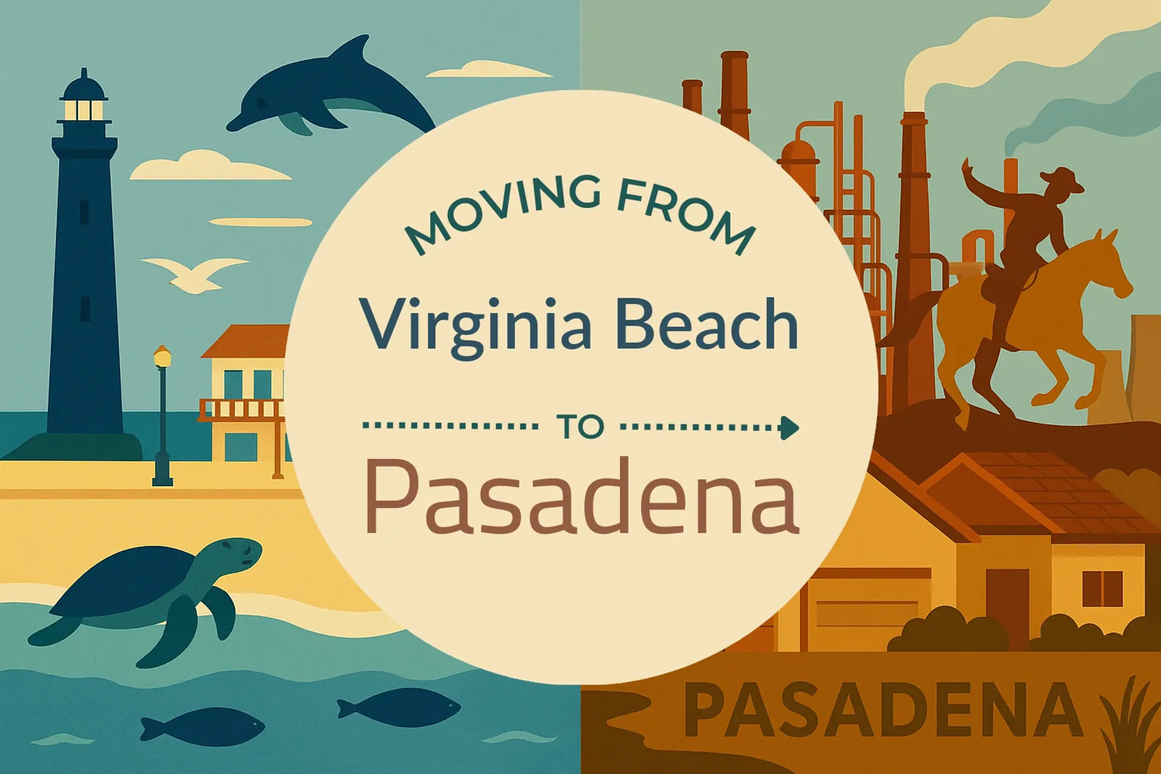Side-by-side comparison of Virginia Beach to Pasadena moving companies
