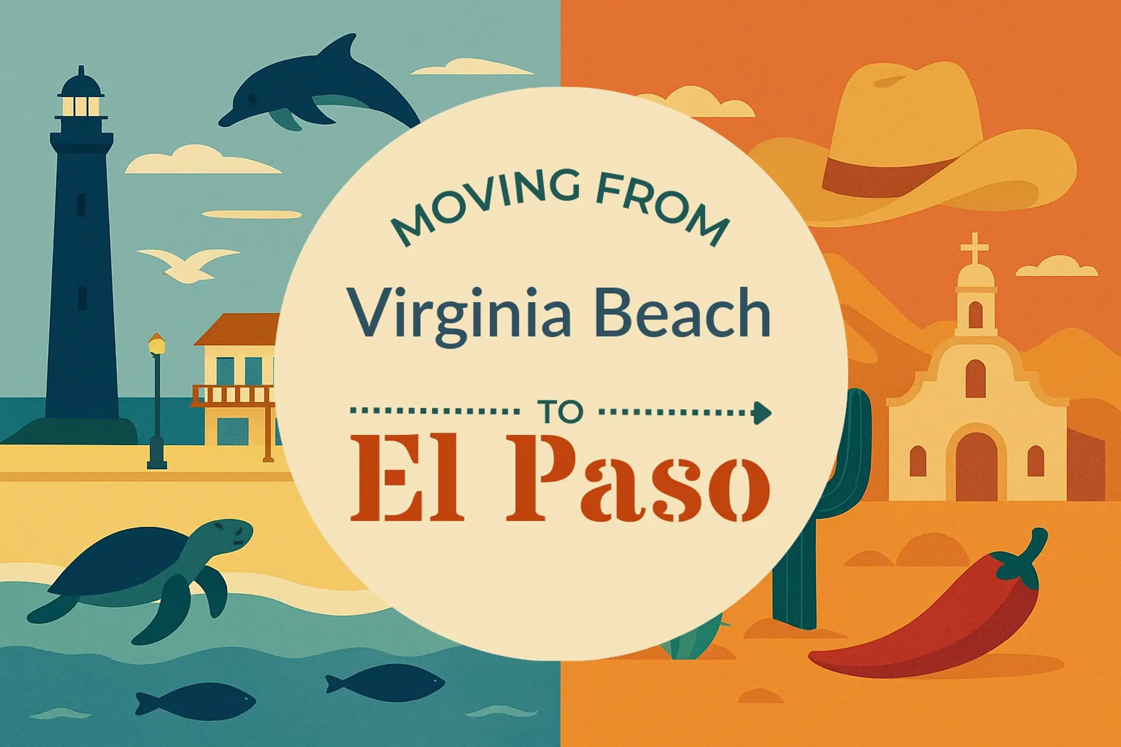 Side-by-side comparison of Virginia Beach to El Paso moving companies