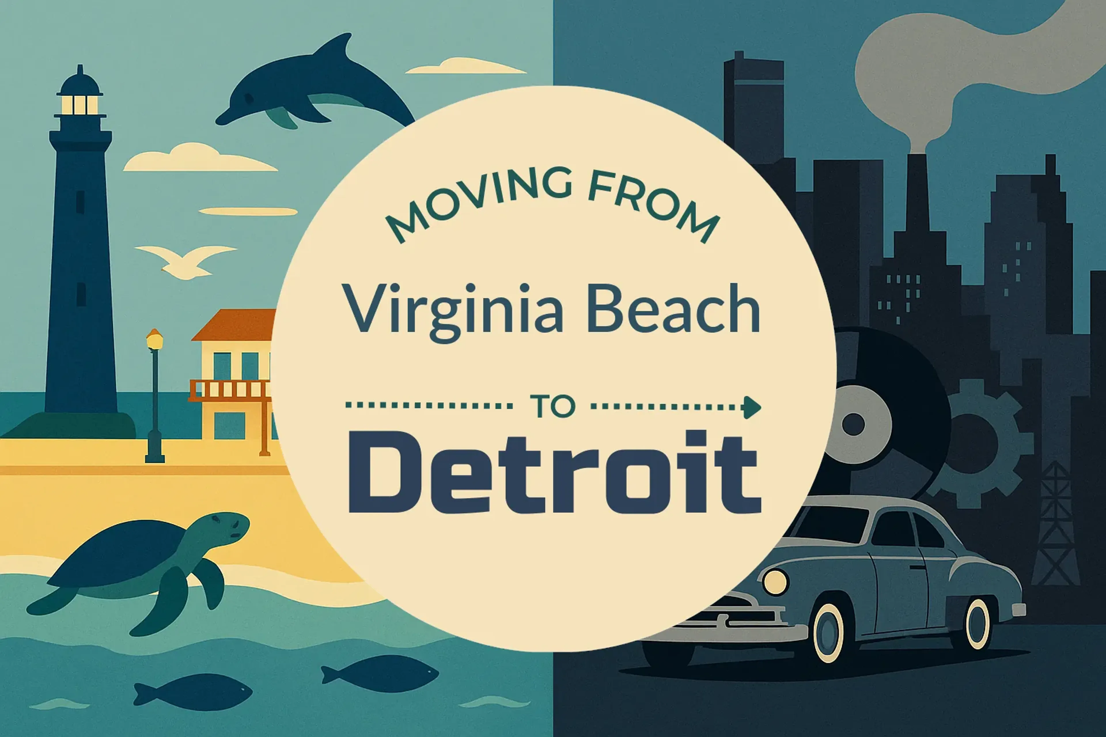 Side-by-side comparison of Virginia Beach to Detroit moving companies