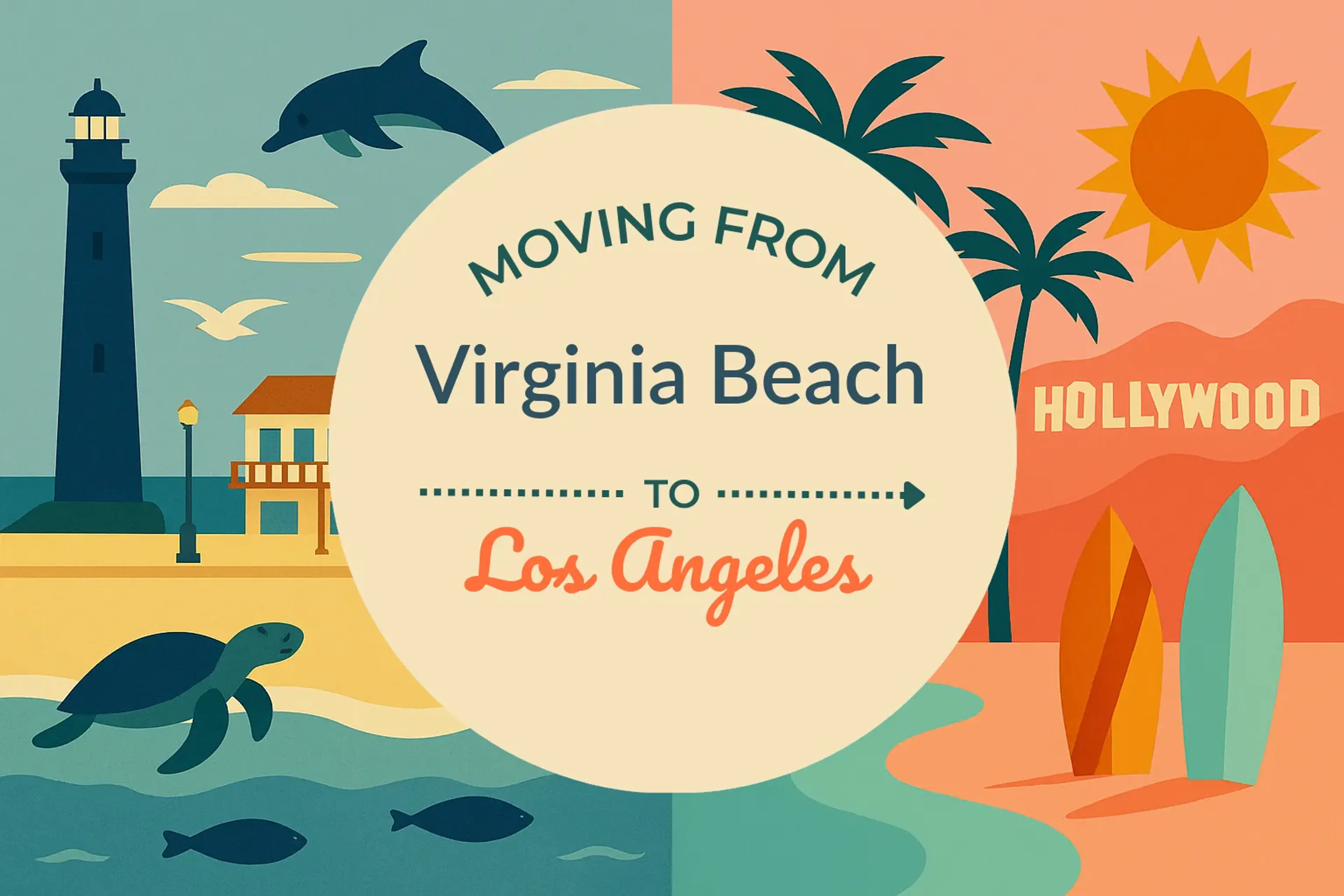 Side-by-side comparison of Virginia Beach to Los Angeles moving companies