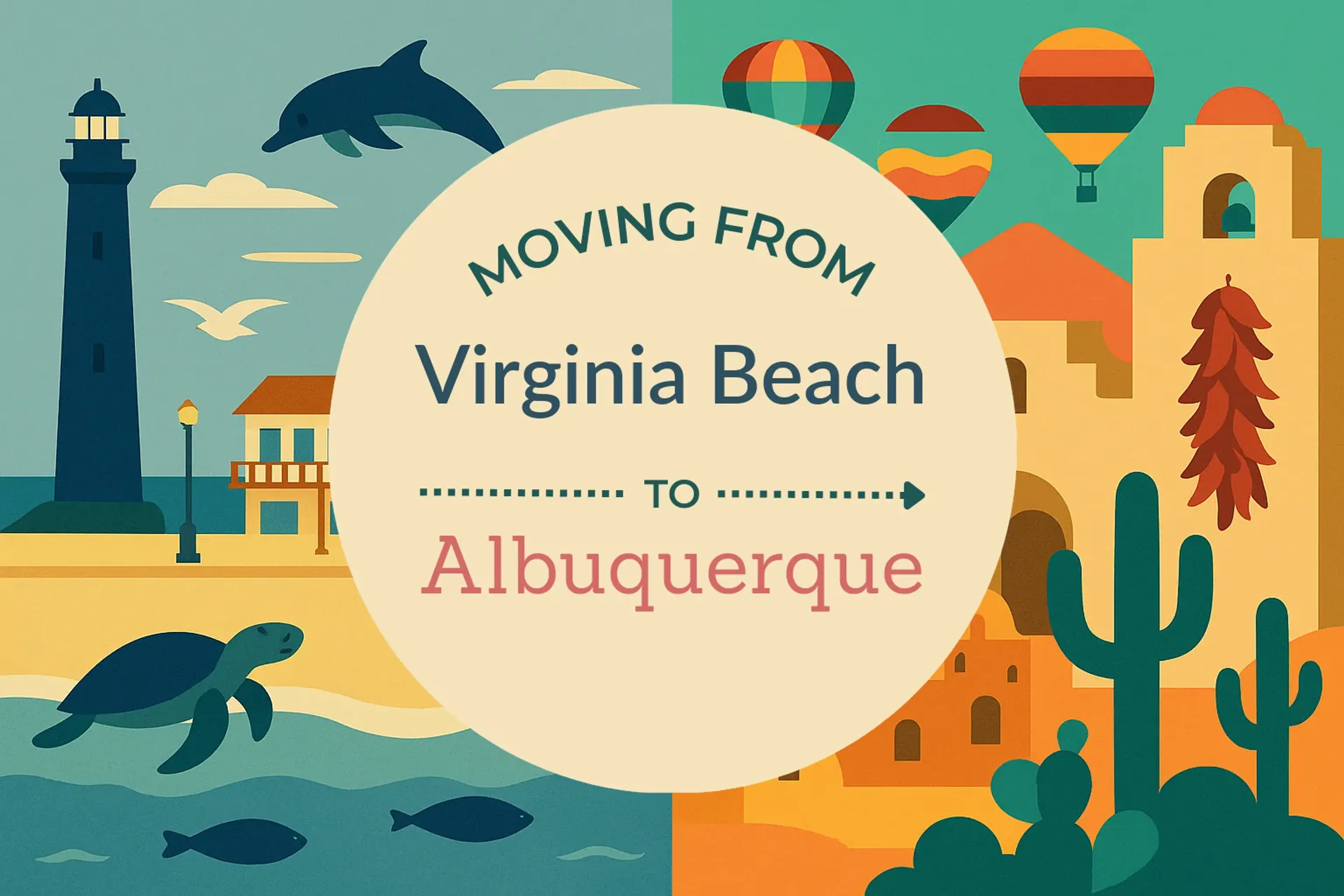 Side-by-side comparison of Virginia Beach to Albuquerque moving companies