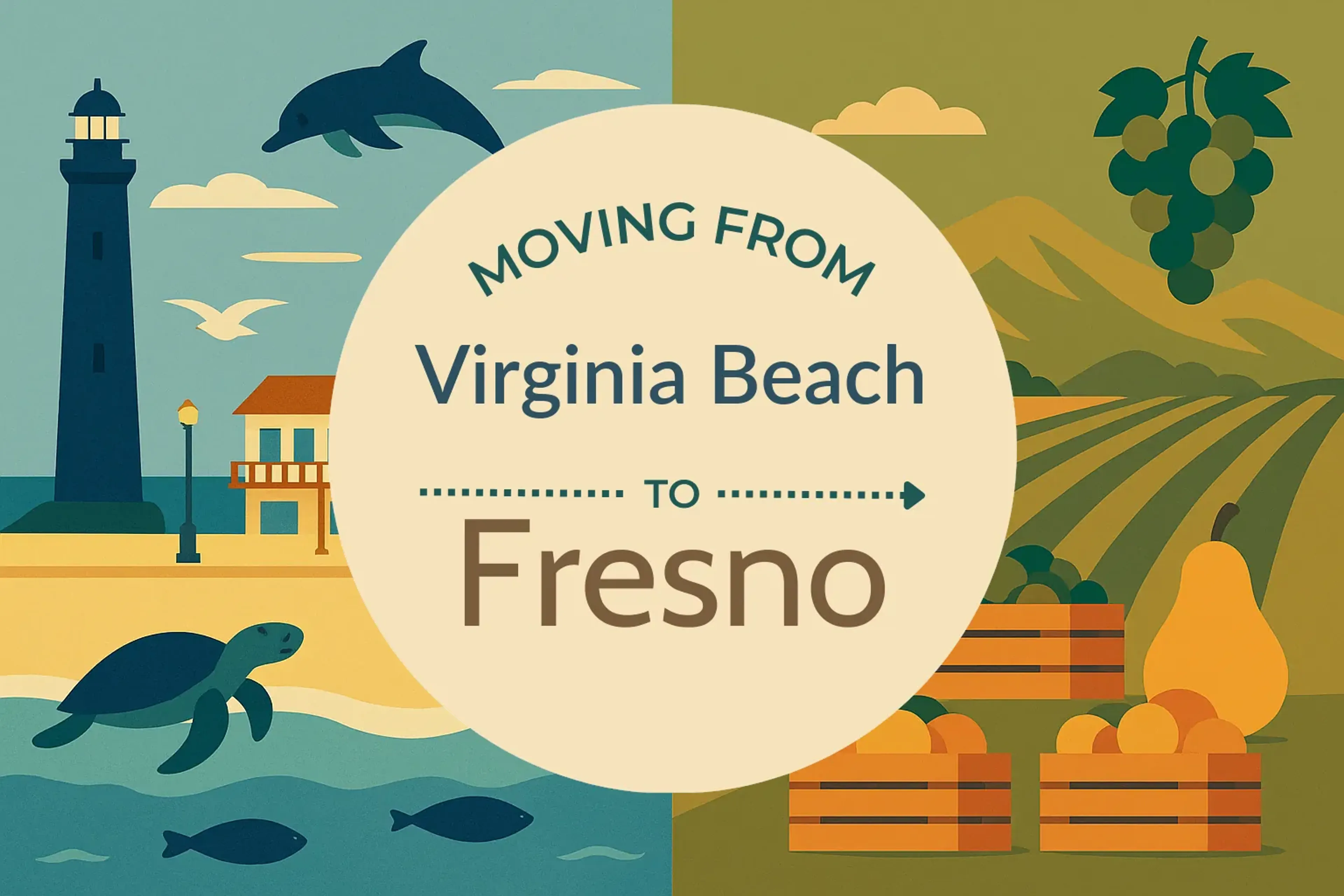 Side-by-side comparison of Virginia Beach to Fresno moving companies