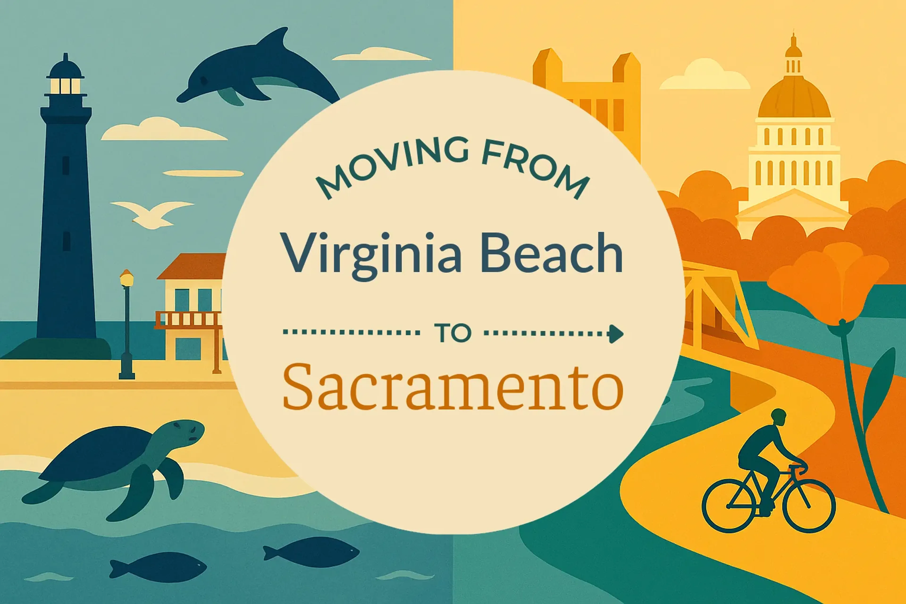 Side-by-side comparison of Virginia Beach to Sacramento moving companies