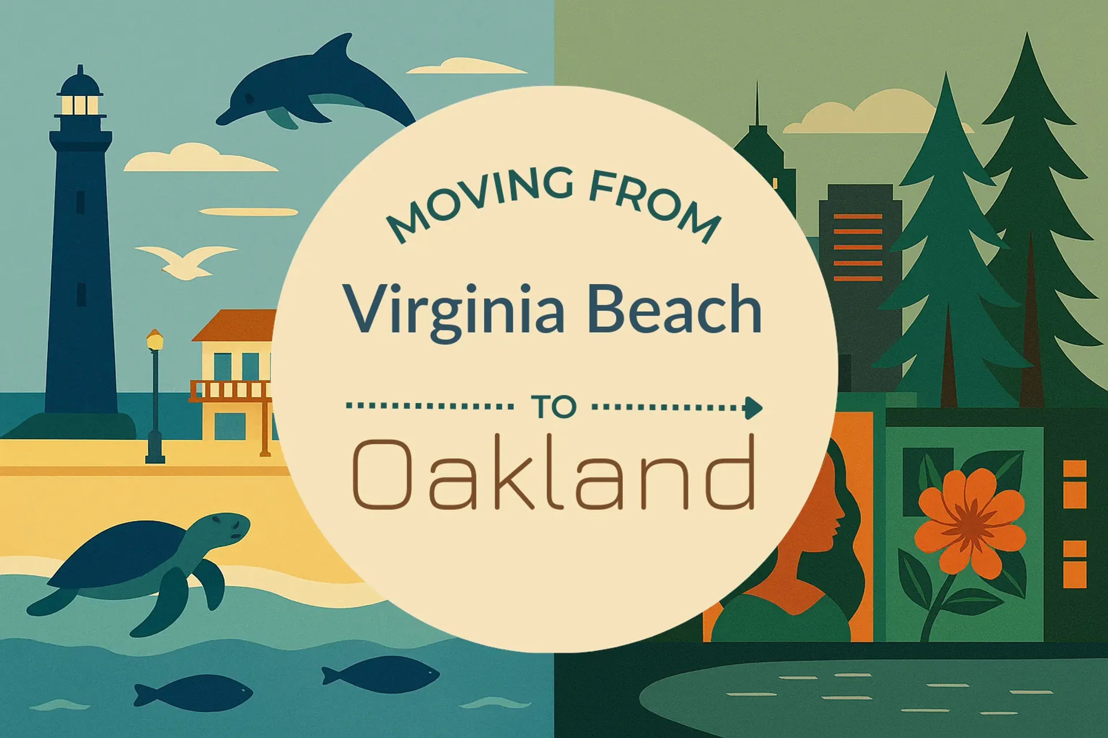 Side-by-side comparison of Virginia Beach to Oakland moving companies
