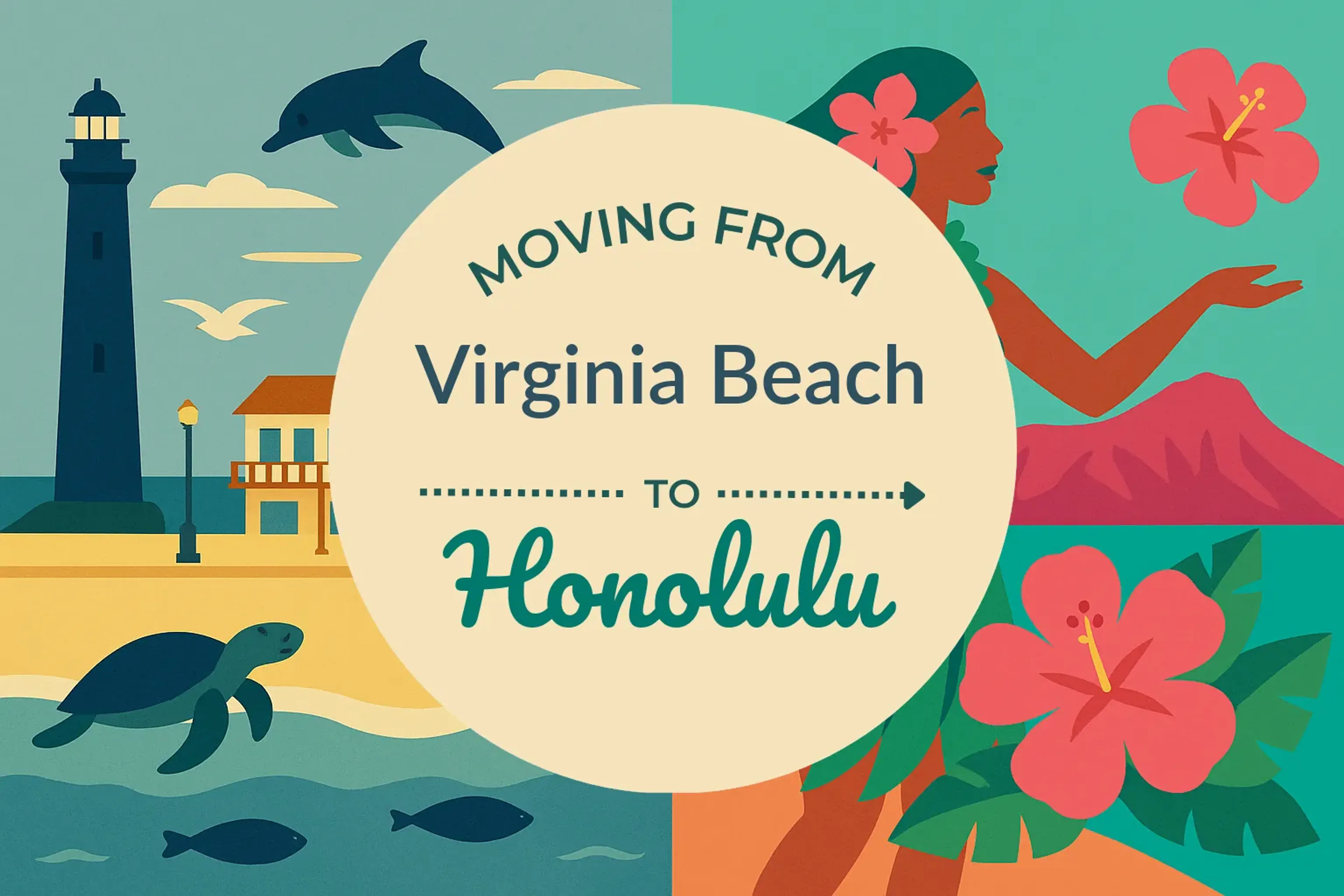 Side-by-side comparison of Virginia Beach to Honolulu moving companies