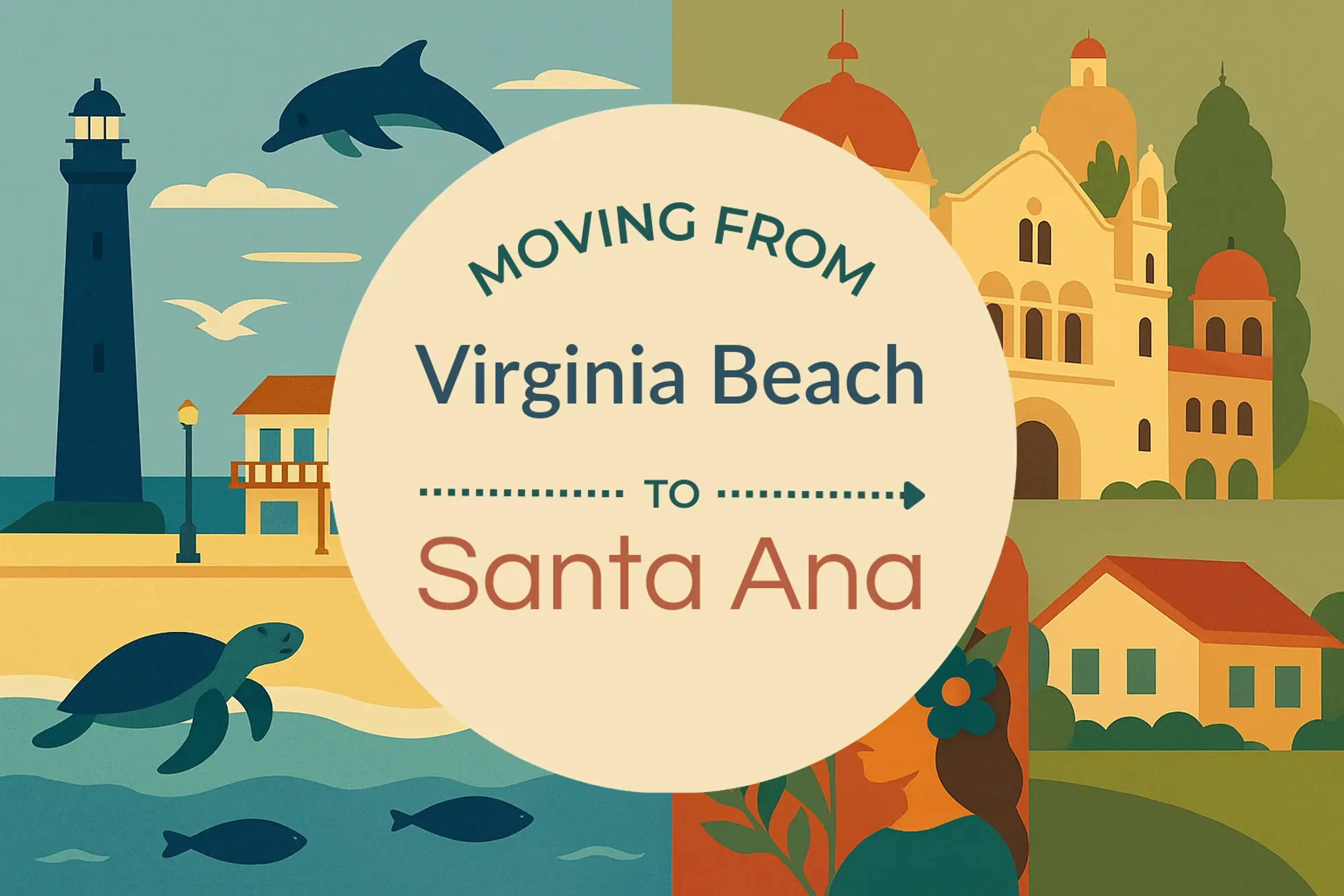 Side-by-side comparison of Virginia Beach to Santa Ana moving companies