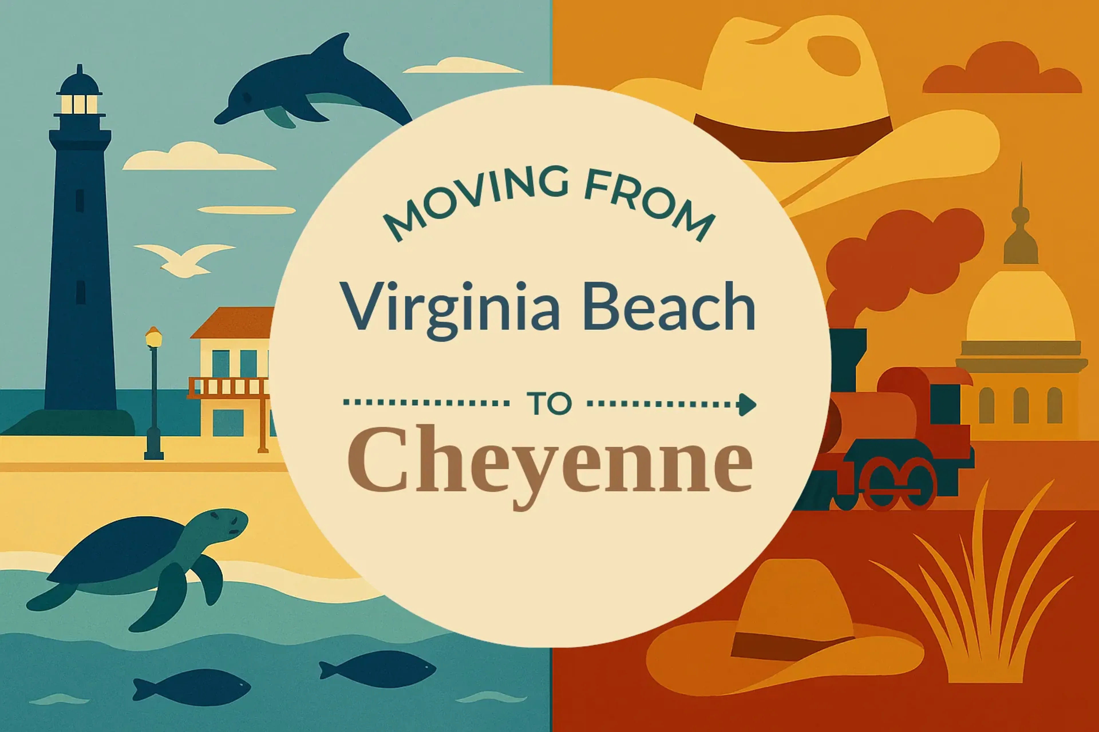 Side-by-side comparison of Virginia Beach to Cheyenne moving companies