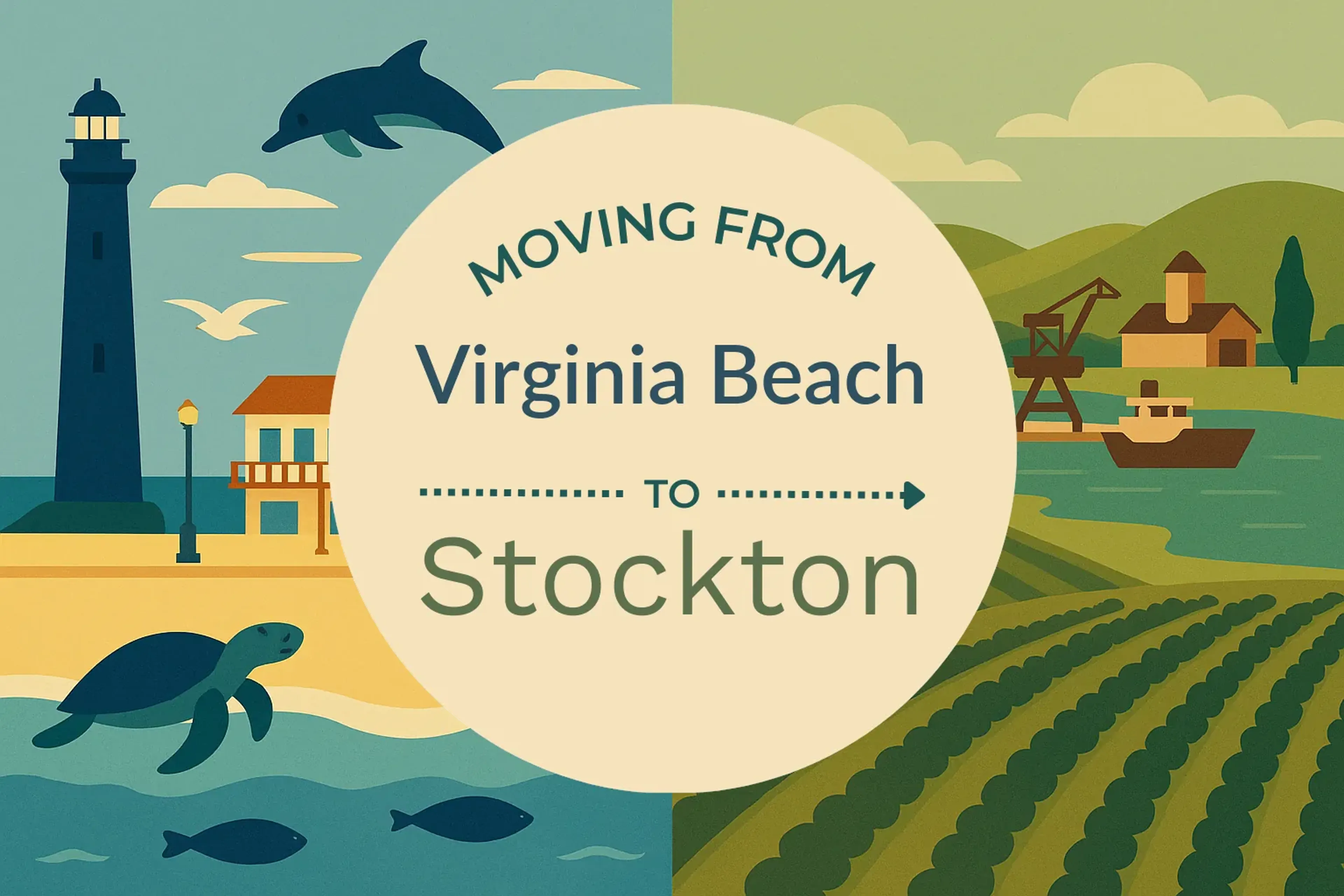 Side-by-side comparison of Virginia Beach to Stockton moving companies