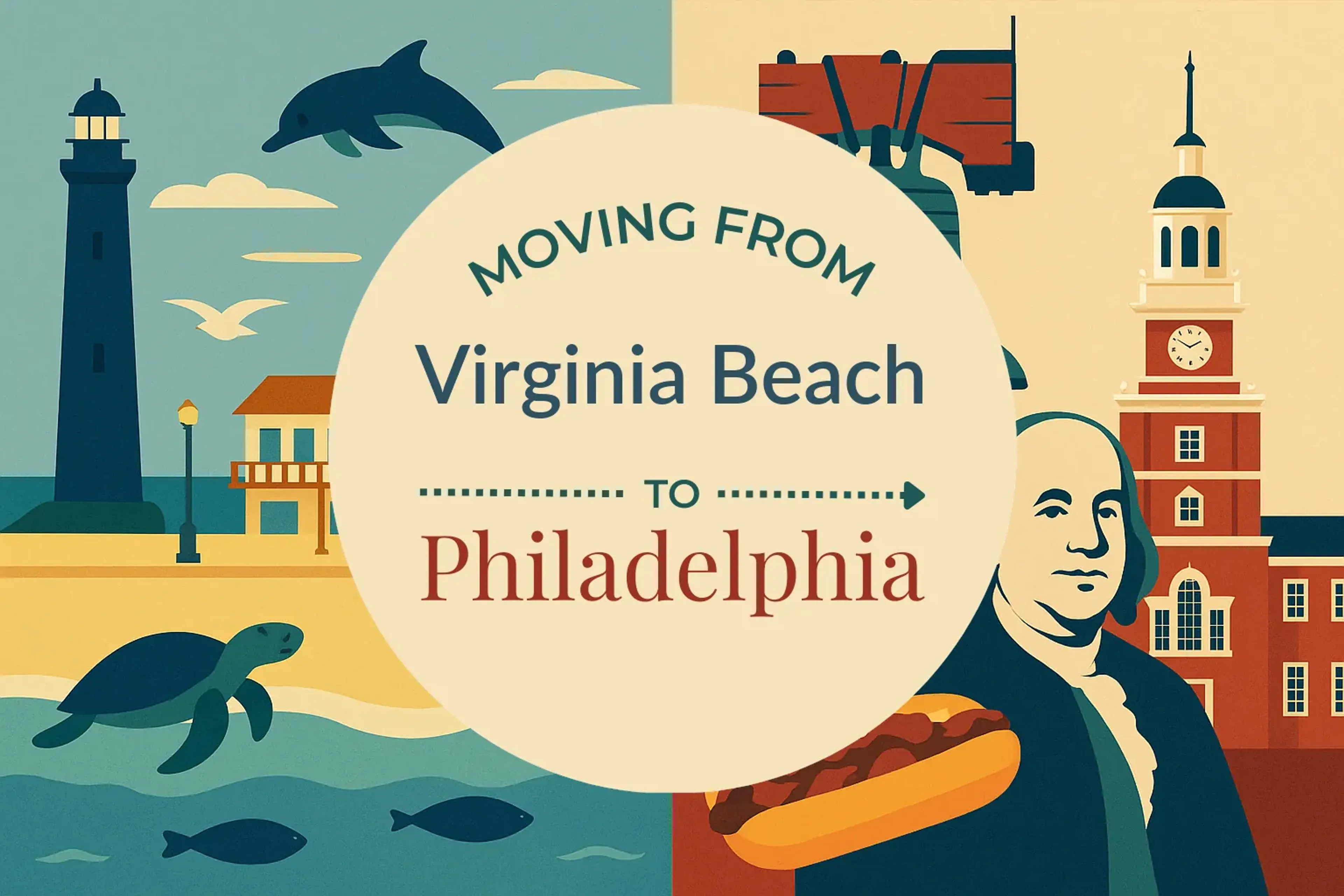 Side-by-side comparison of Virginia Beach to Philadelphia moving companies