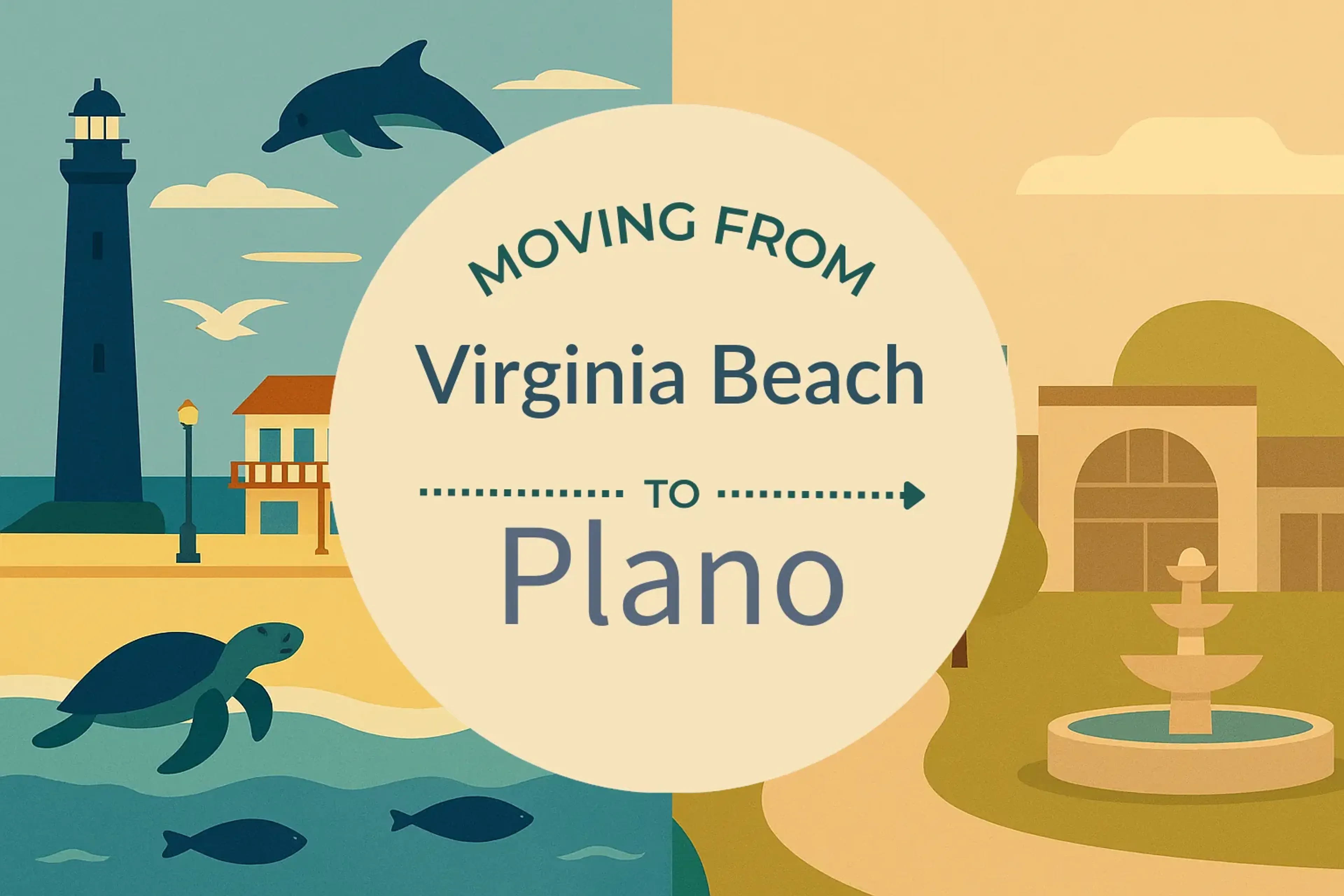 Side-by-side comparison of Virginia Beach to Plano moving companies