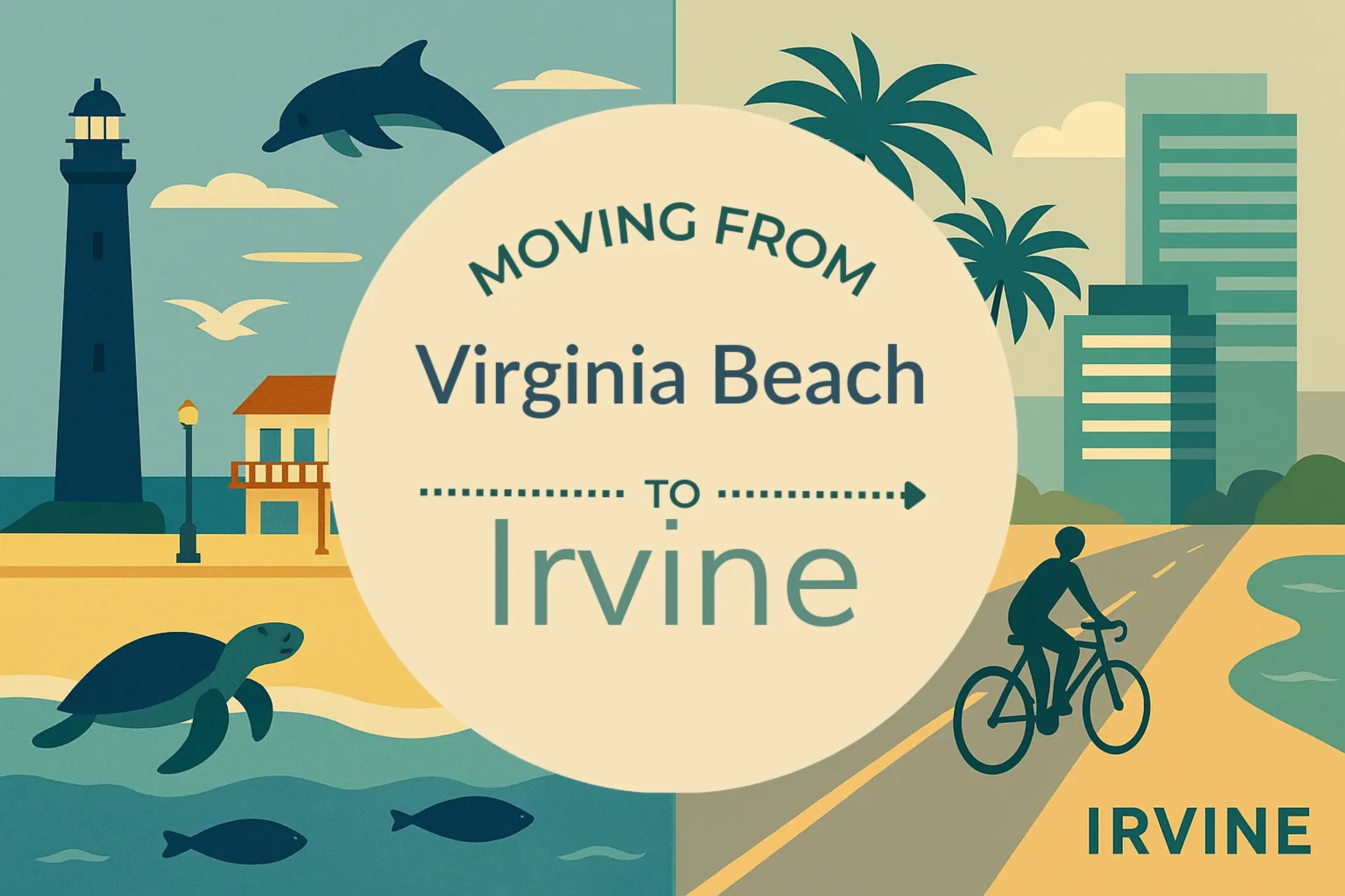 Side-by-side comparison of Virginia Beach to Irvine moving companies