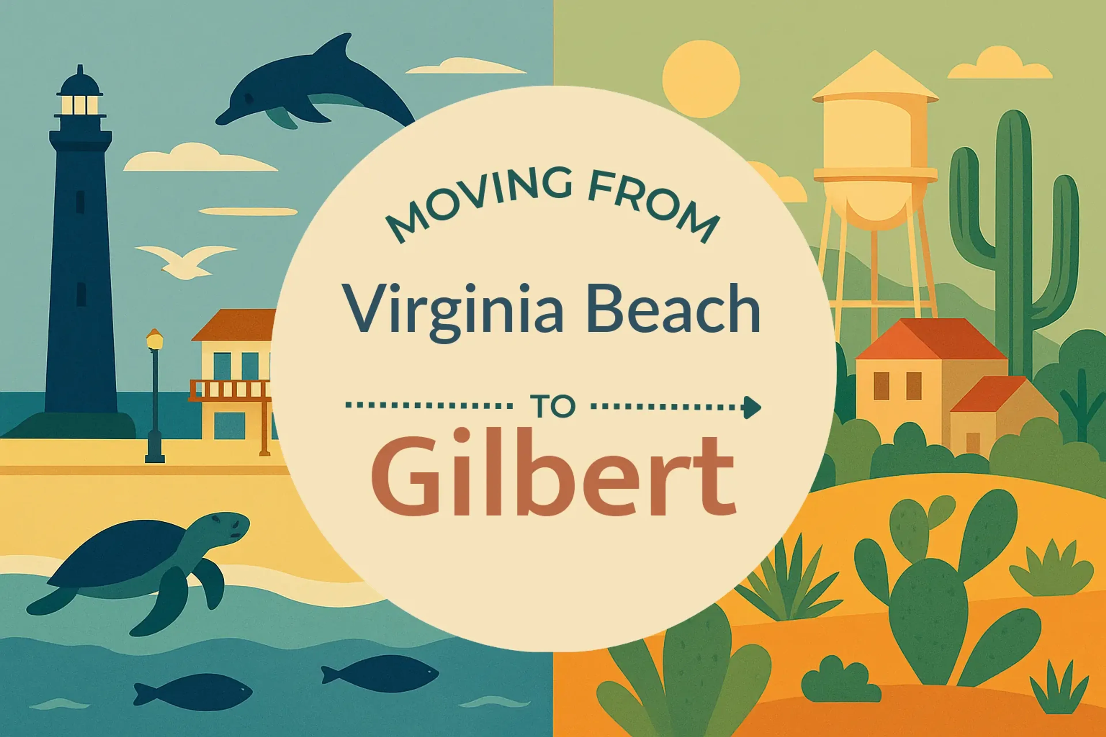 Side-by-side comparison of Virginia Beach to Gilbert moving companies