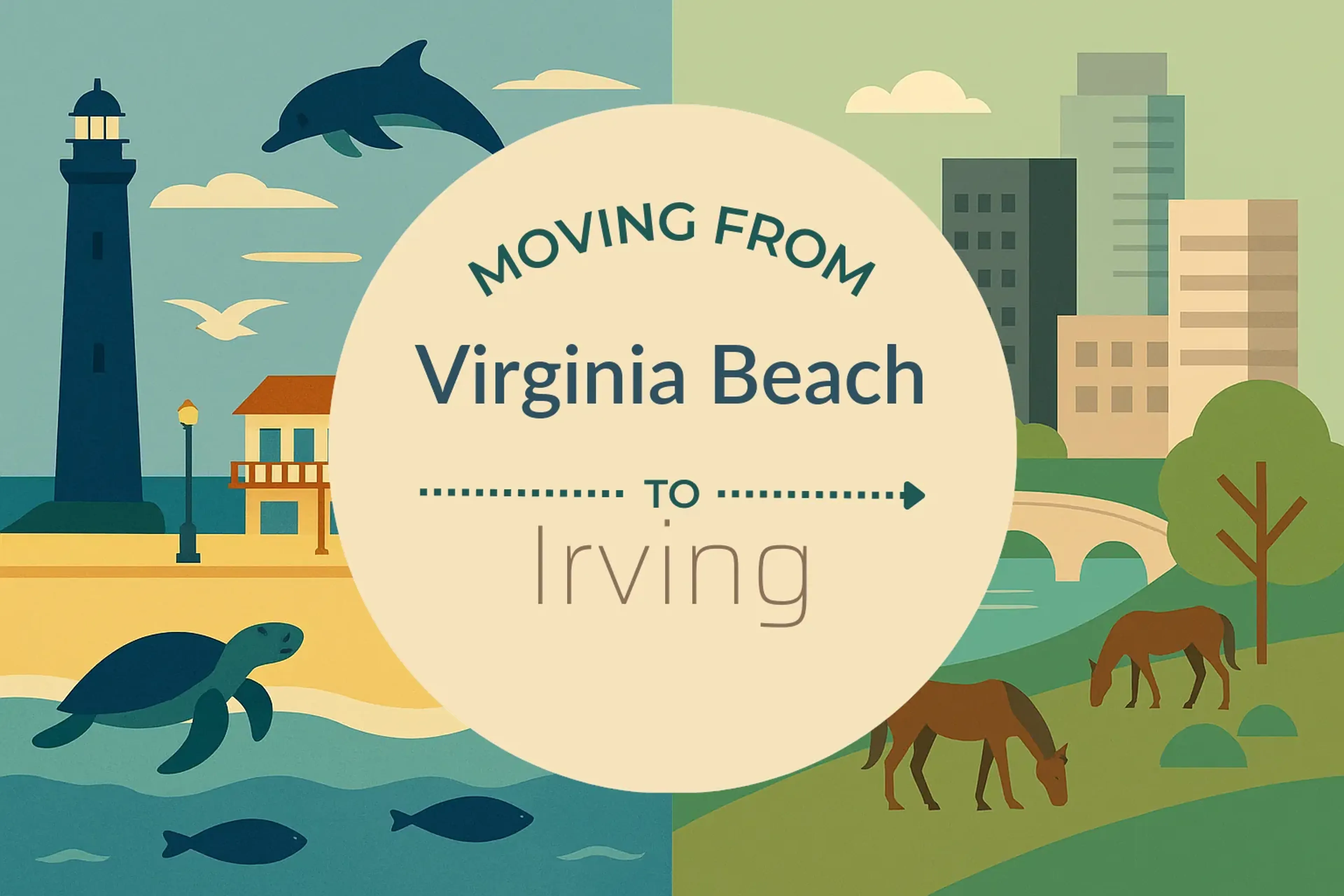 Side-by-side comparison of Virginia Beach to Irving moving companies