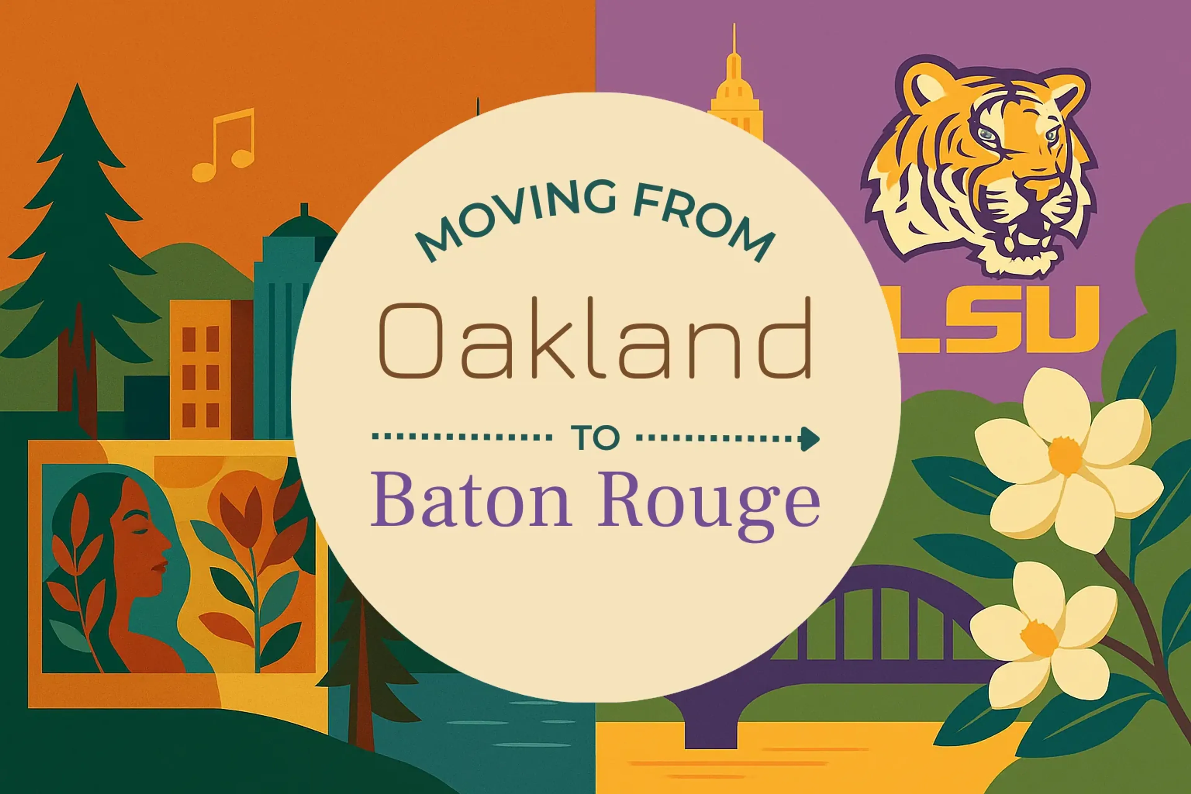Side-by-side comparison of Oakland to Baton Rouge moving companies