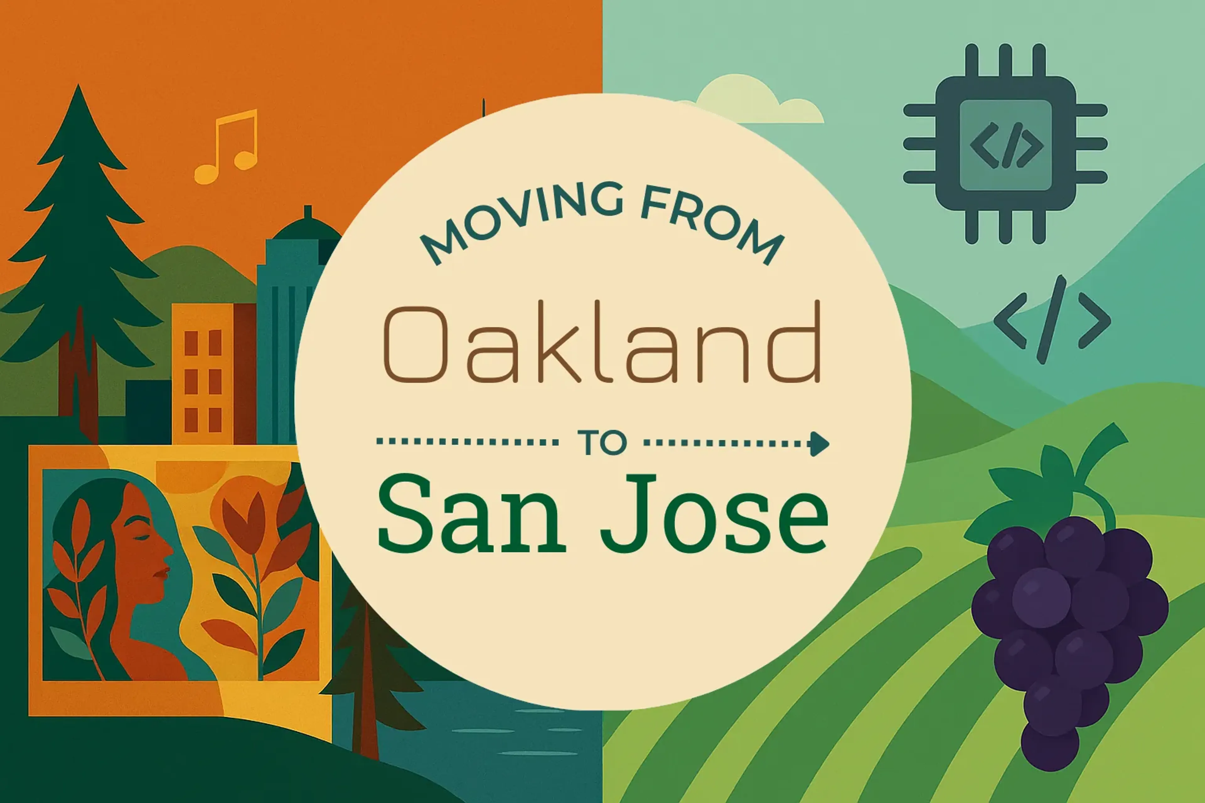 Side-by-side comparison of Oakland to San Jose moving companies
