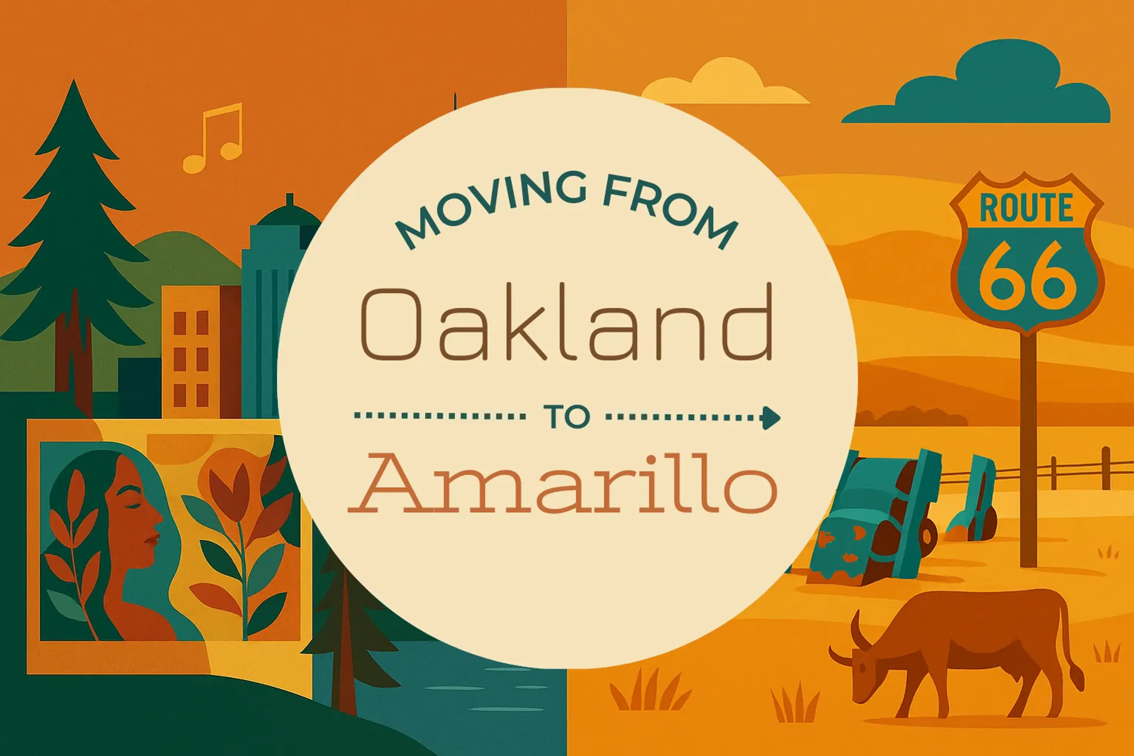 Side-by-side comparison of Oakland to Amarillo moving companies